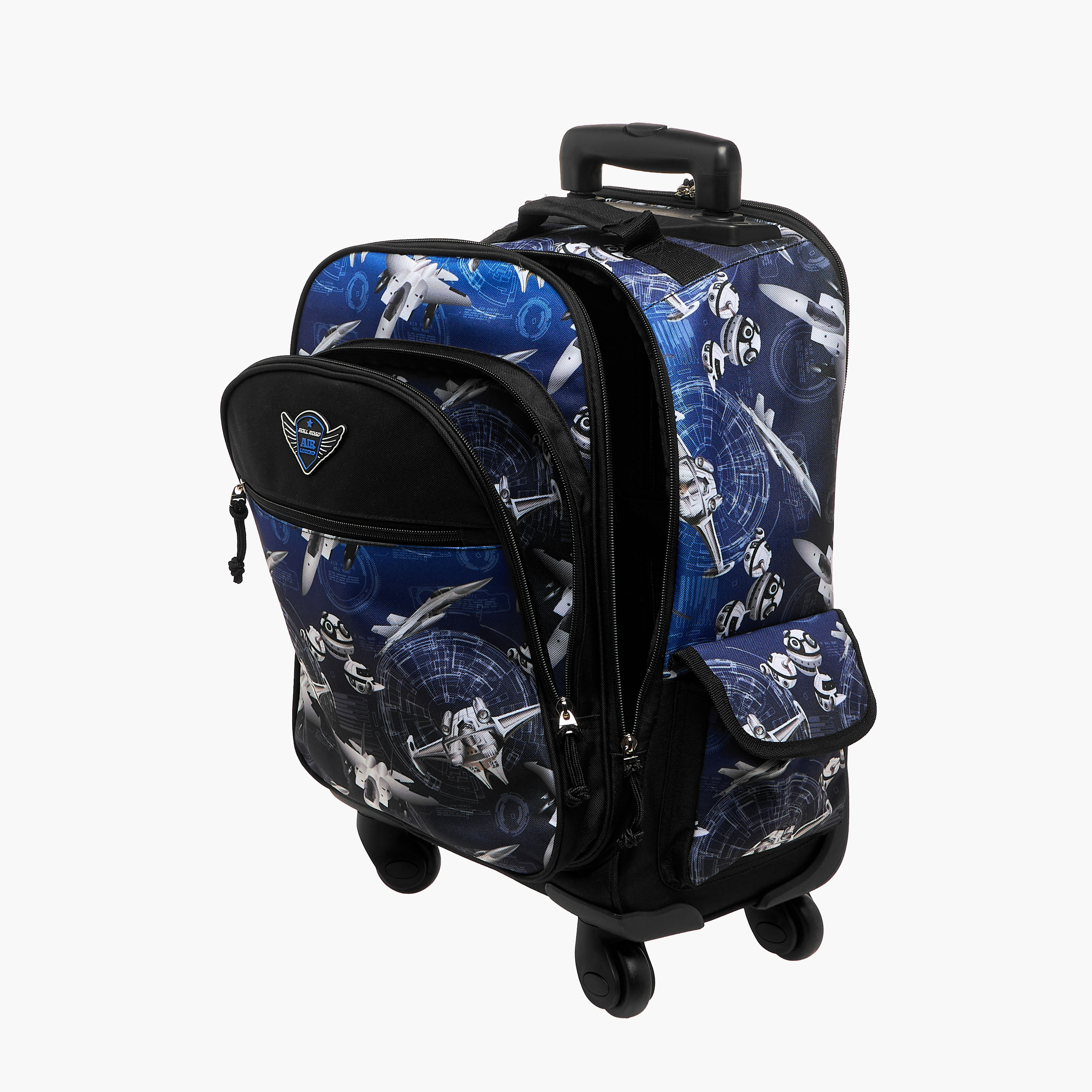 Roll Road Space Trolley Bag for Boys 5-8 Years with Retractable Handle -school-bagsandbackpacks-trolleybags-image-12