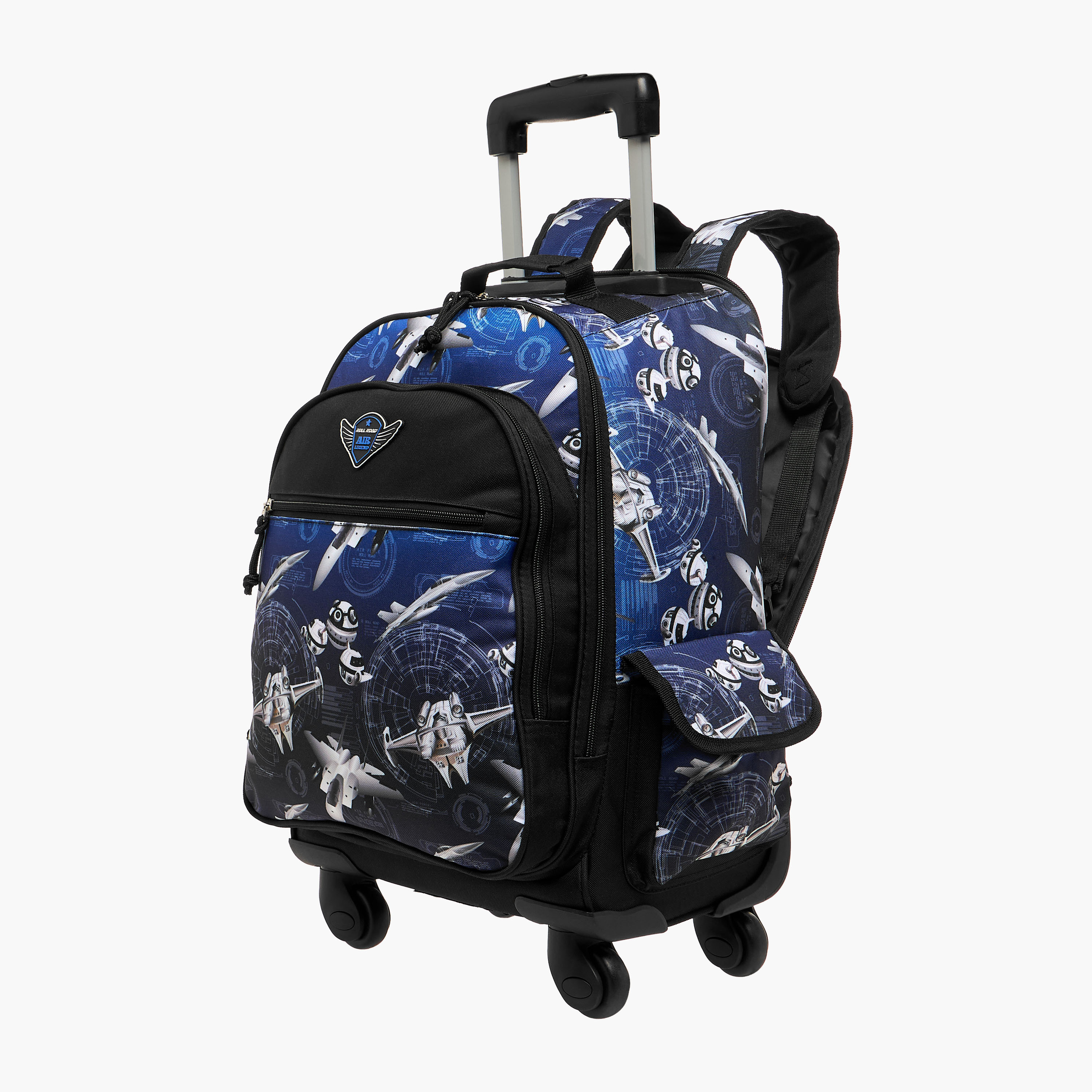 Roll Road Space Trolley Bag for Boys 5-8 Years with Retractable Handle -school-bagsandbackpacks-trolleybags-image-3