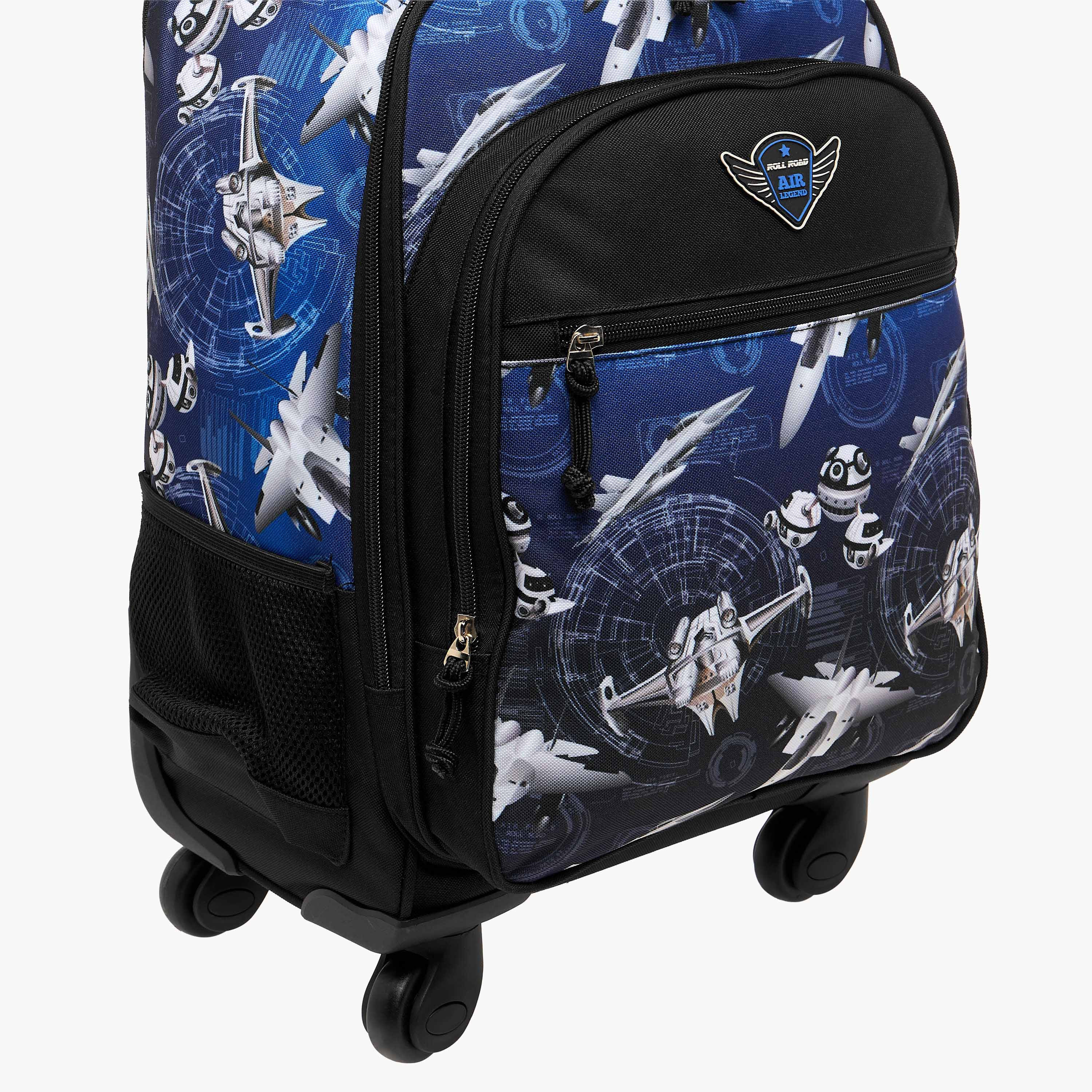Roll Road Space Trolley Bag for Boys 5-8 Years with Retractable Handle -school-bagsandbackpacks-trolleybags-image-9