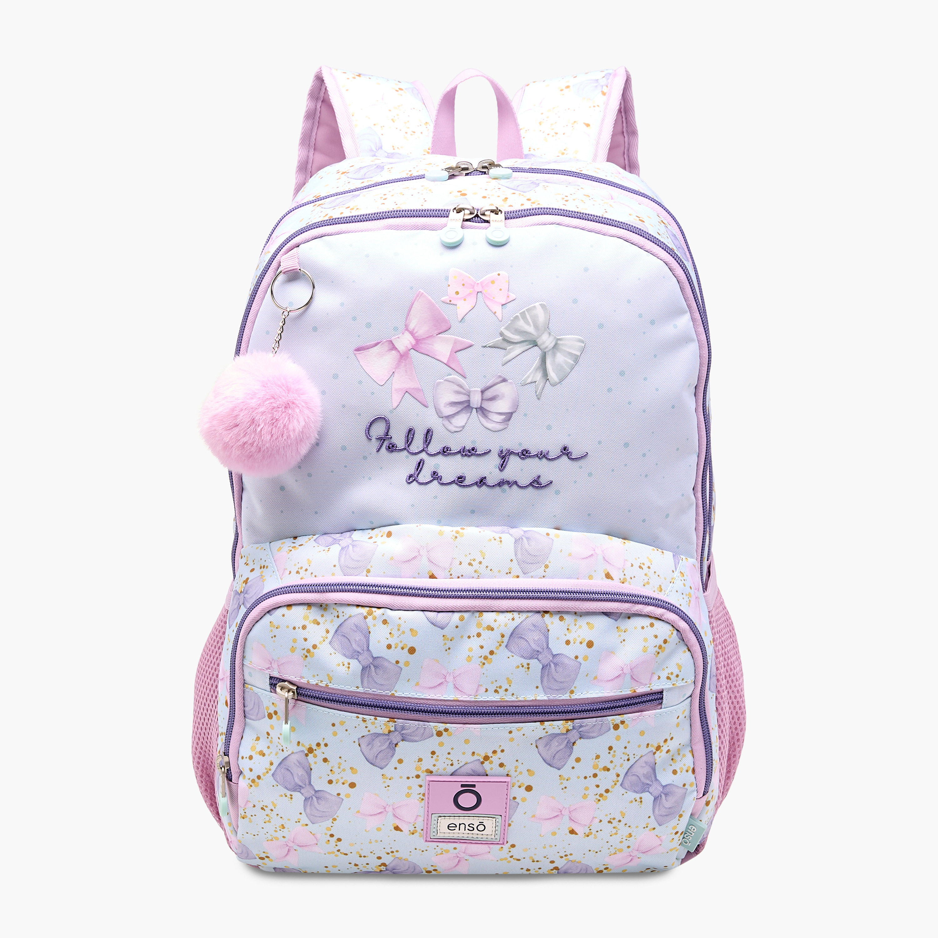 Enso Bow Print Backpack with Adjustable Straps and Zip Closure -  33x46x17 cms-promo_LS20_OMN-image-1