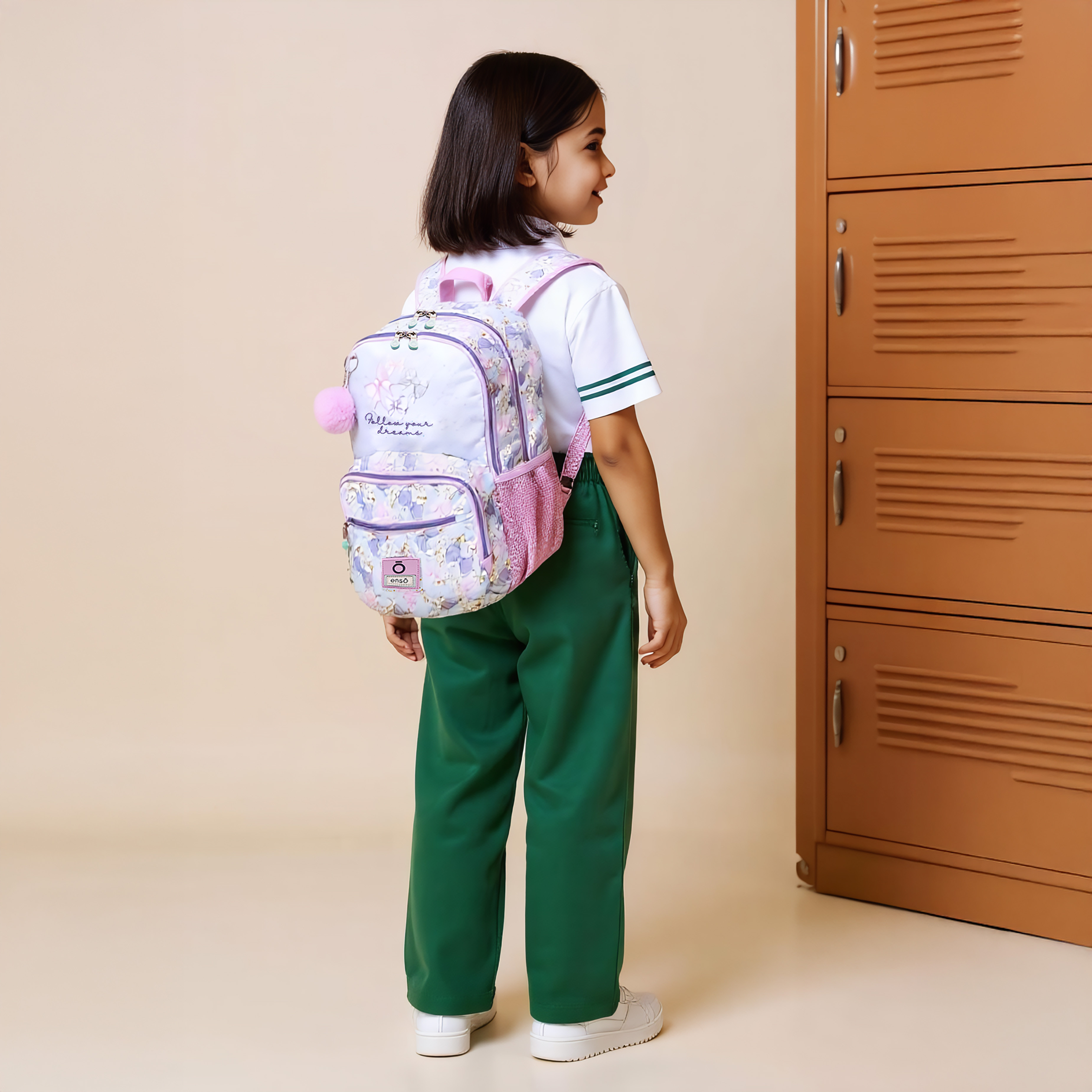 Enso Bow Print Backpack with Adjustable Straps and Zip Closure -  33x46x17 cms-promo_LS20_OMN-image-2