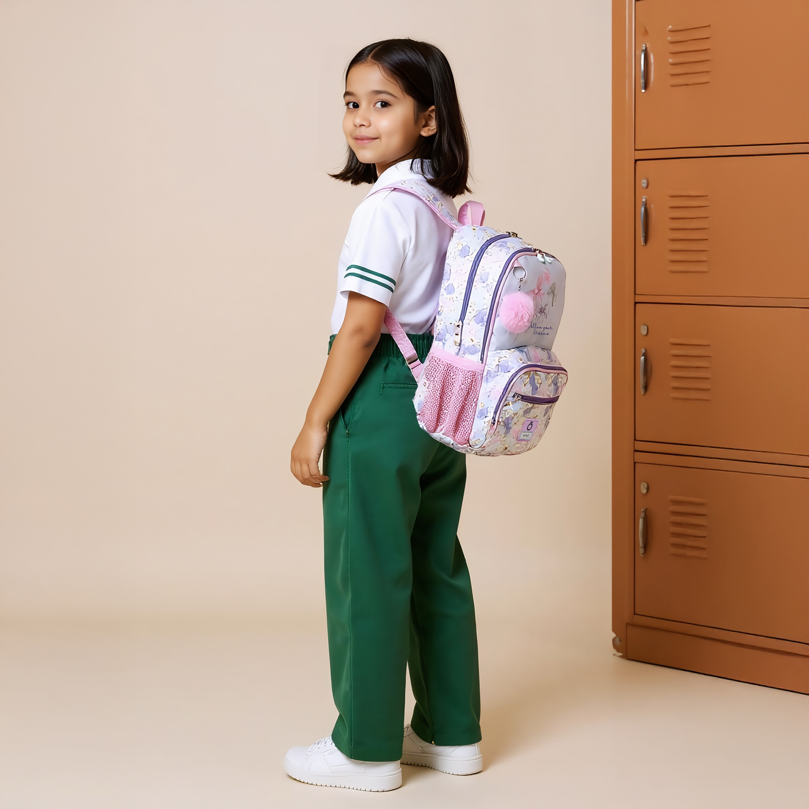 Enso Bow Print Backpack with Adjustable Straps and Zip Closure -  33x46x17 cms-promo_LS20_OMN-image-3