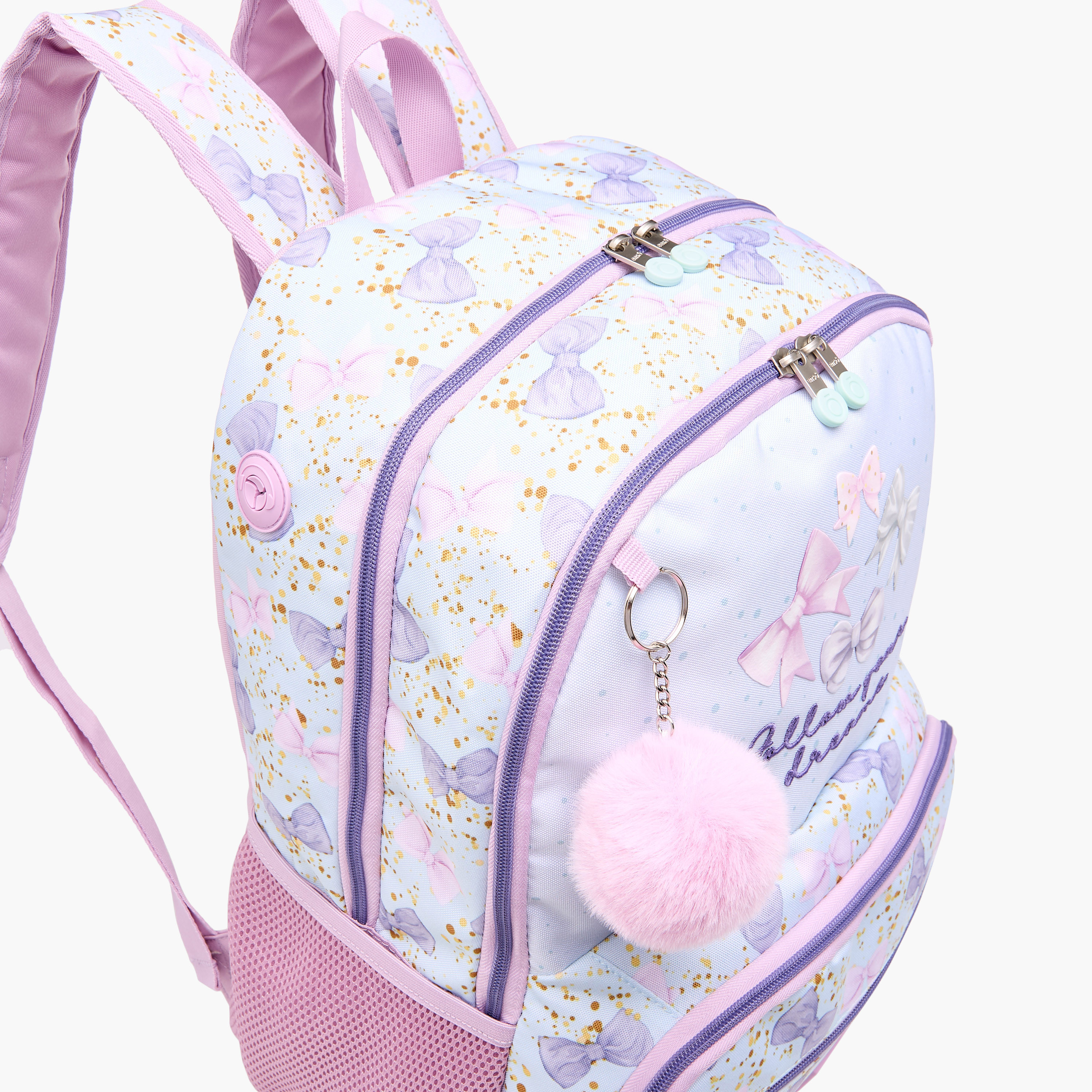 Enso Bow Print Backpack with Adjustable Straps and Zip Closure -  33x46x17 cms-promo_LS20_OMN-image-9