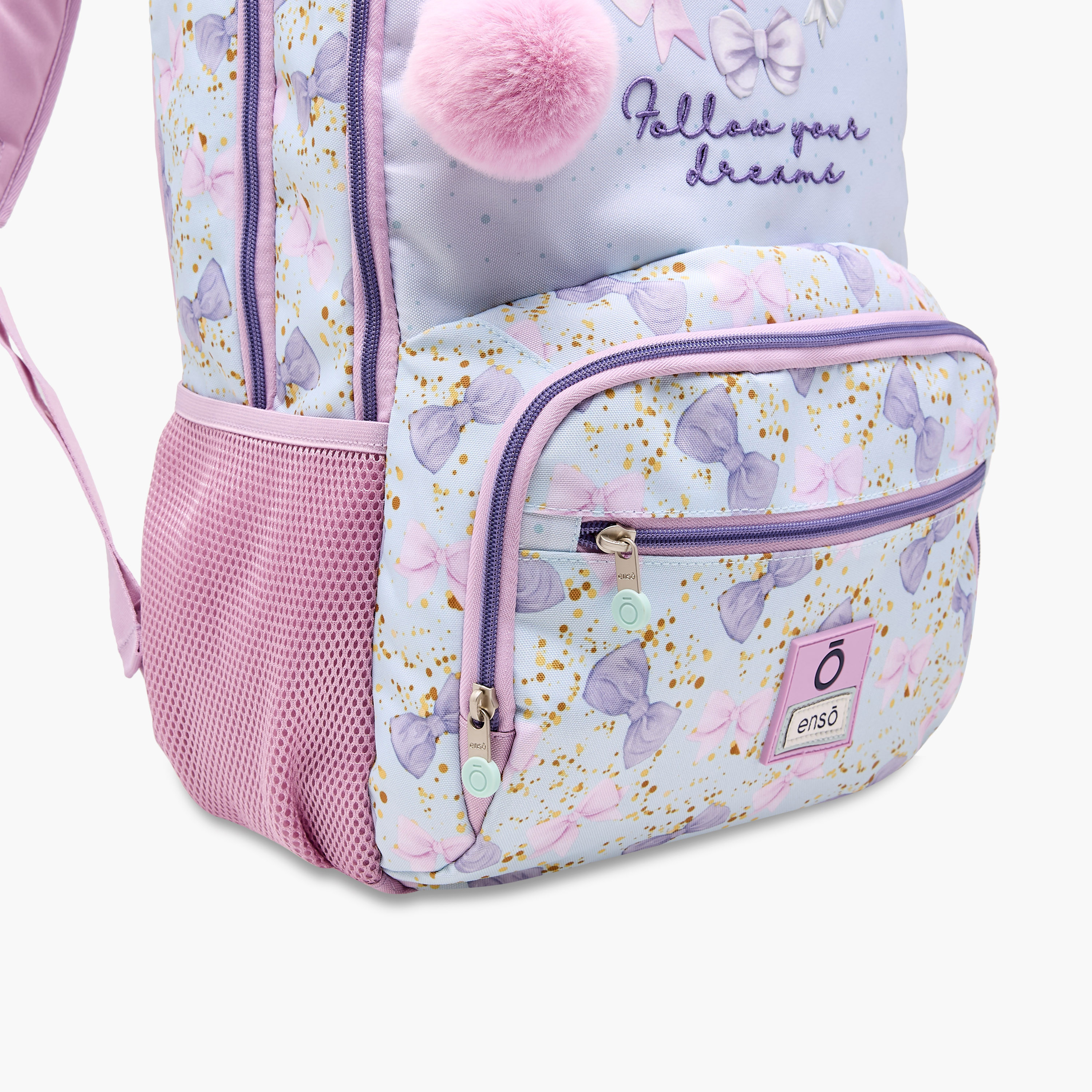 Enso Bow Print Backpack with Adjustable Straps and Zip Closure -  33x46x17 cms-promo_LS20_OMN-image-10