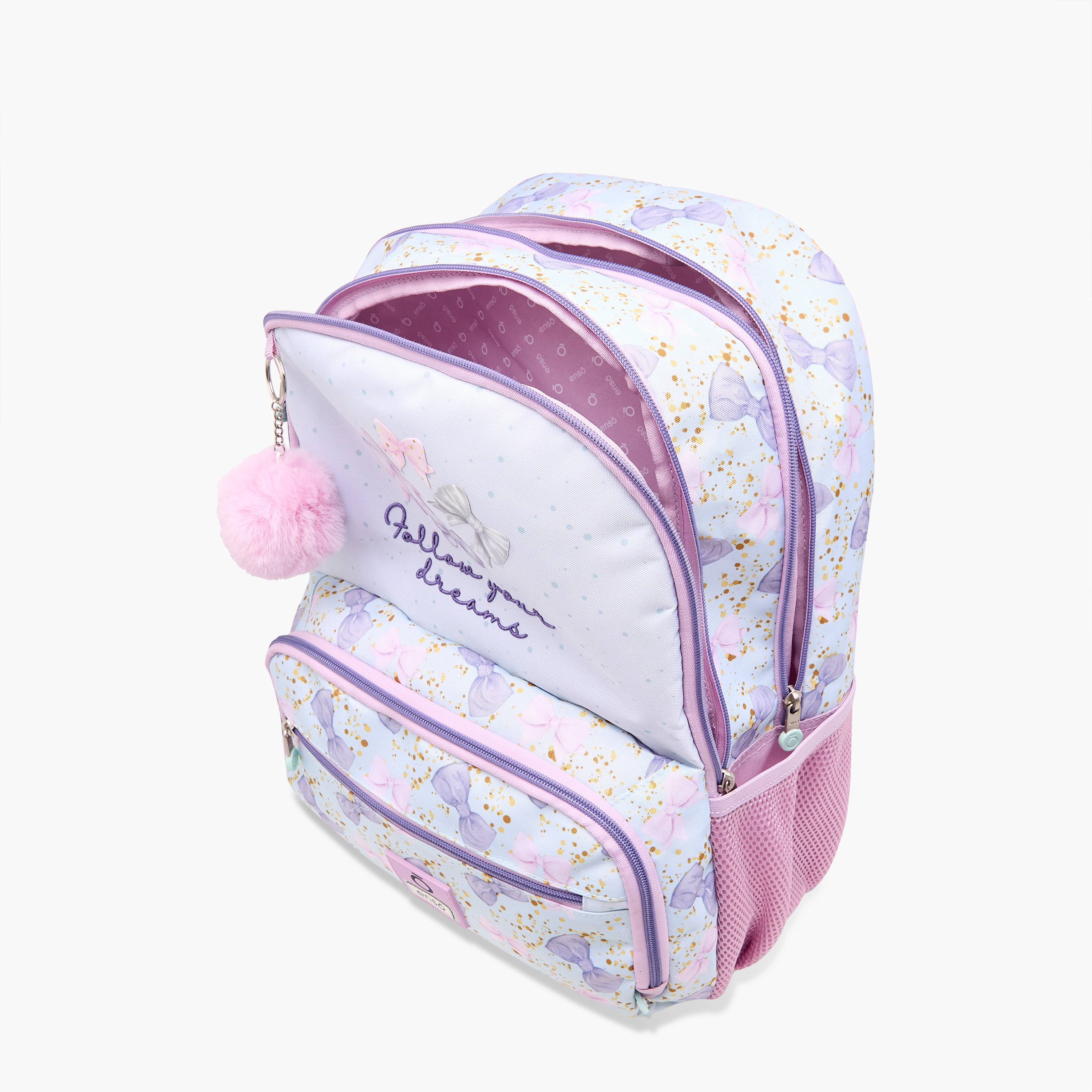Enso Bow Print Backpack with Adjustable Straps and Zip Closure -  33x46x17 cms-promo_LS20_OMN-image-11