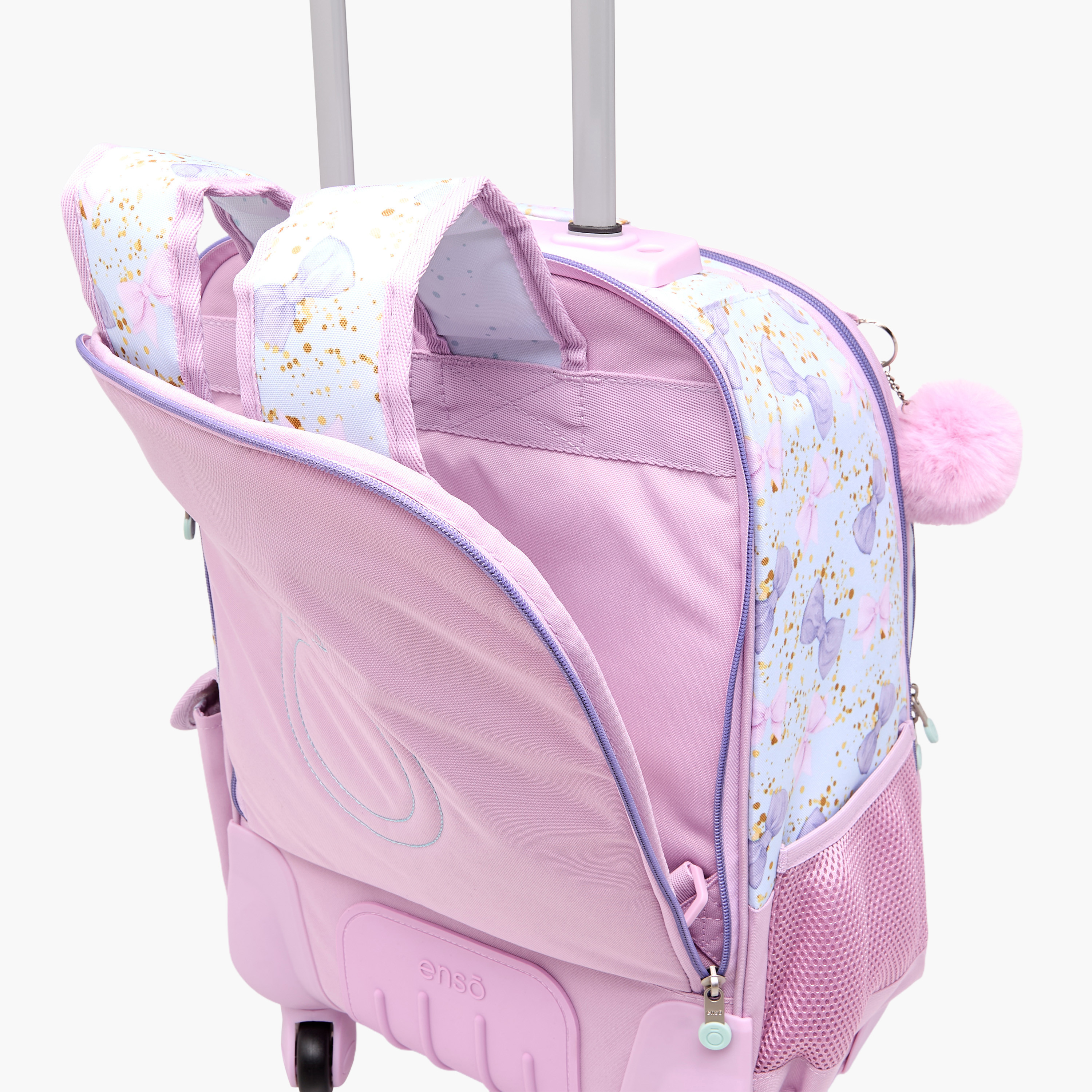 Enso Bow Trolley Bag for Girls 8-13 Years with Retractable Handle -school-bagsandbackpacks-trolleybags-image-14