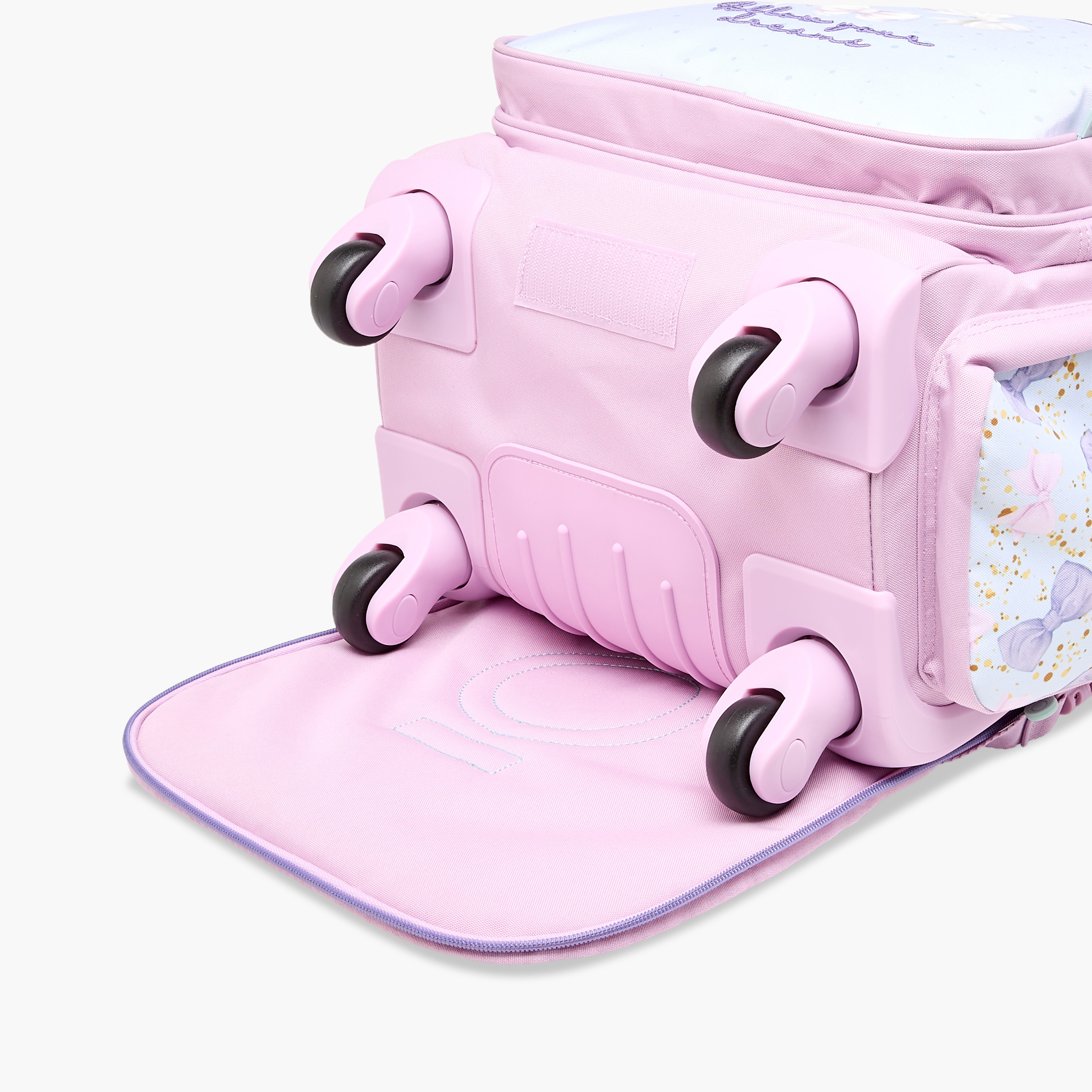 Enso Bow Trolley Bag for Girls 8-13 Years with Retractable Handle -school-bagsandbackpacks-trolleybags-image-15