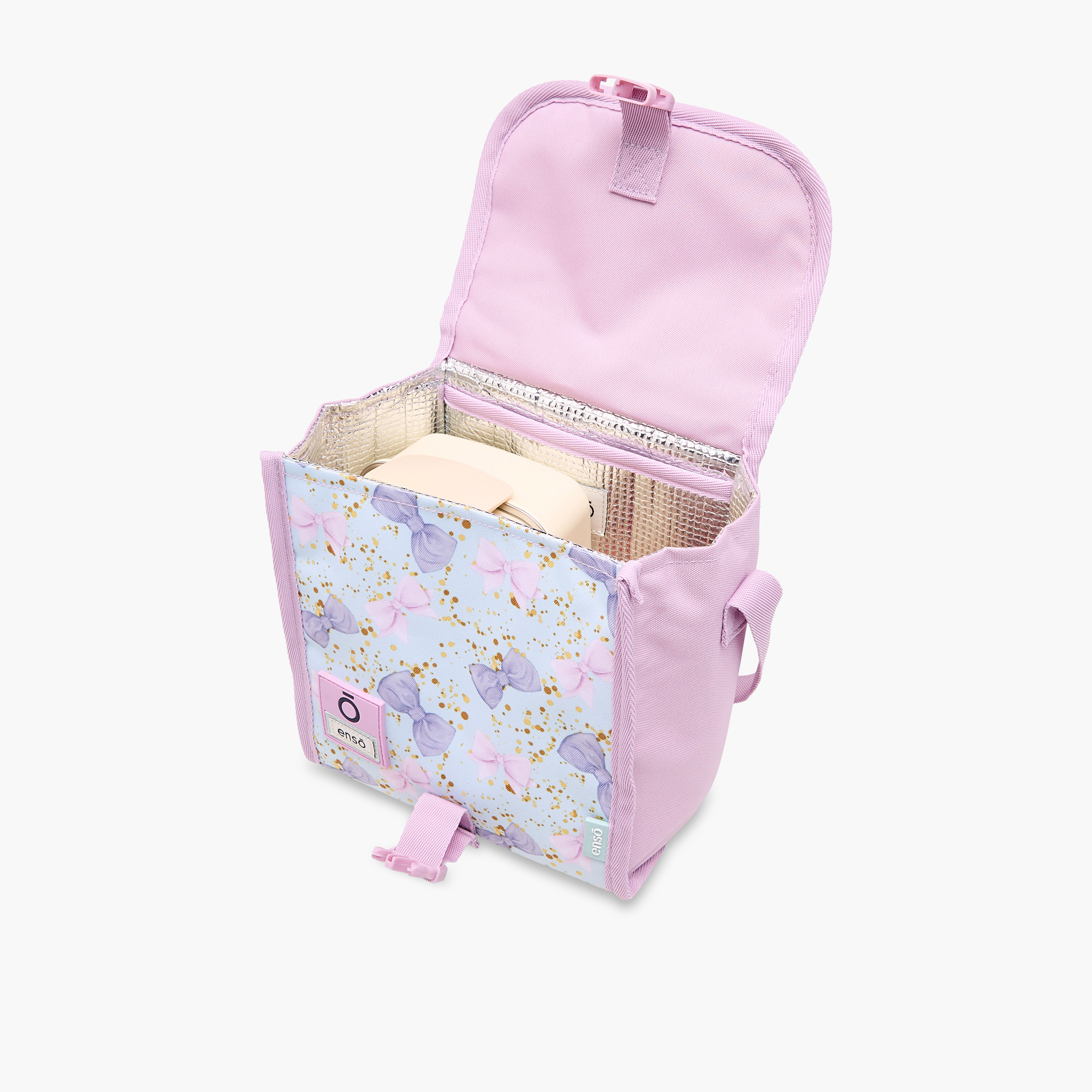 Enso Bow Print Lunch Bag with Buckle Closure-school-lunchessentials-lunchbags-image-7