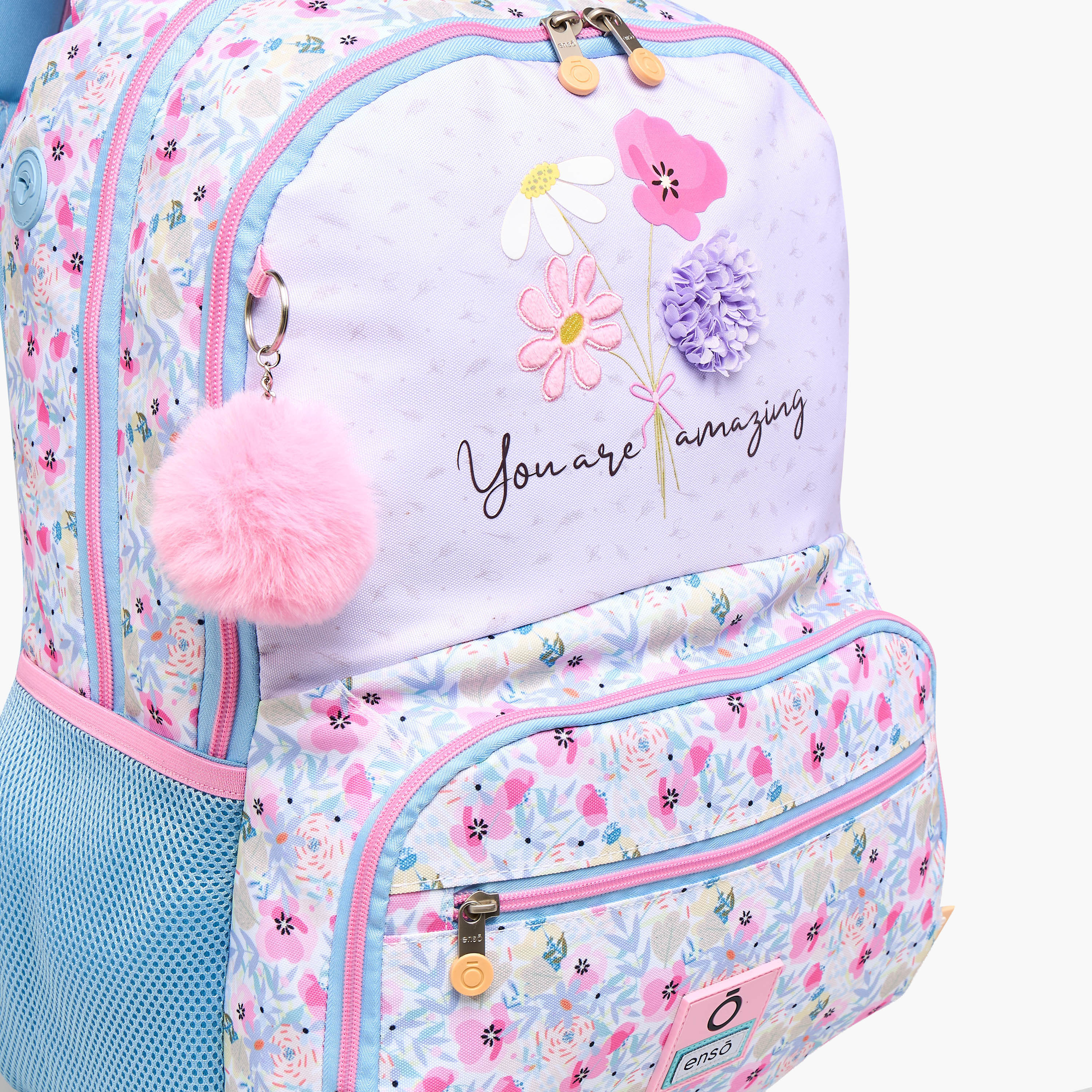 Floral Print Backpack with Adjustable Shoulder Straps and Zip Closure - 33X46X17 cms-promo_LS20_OMN-image-9