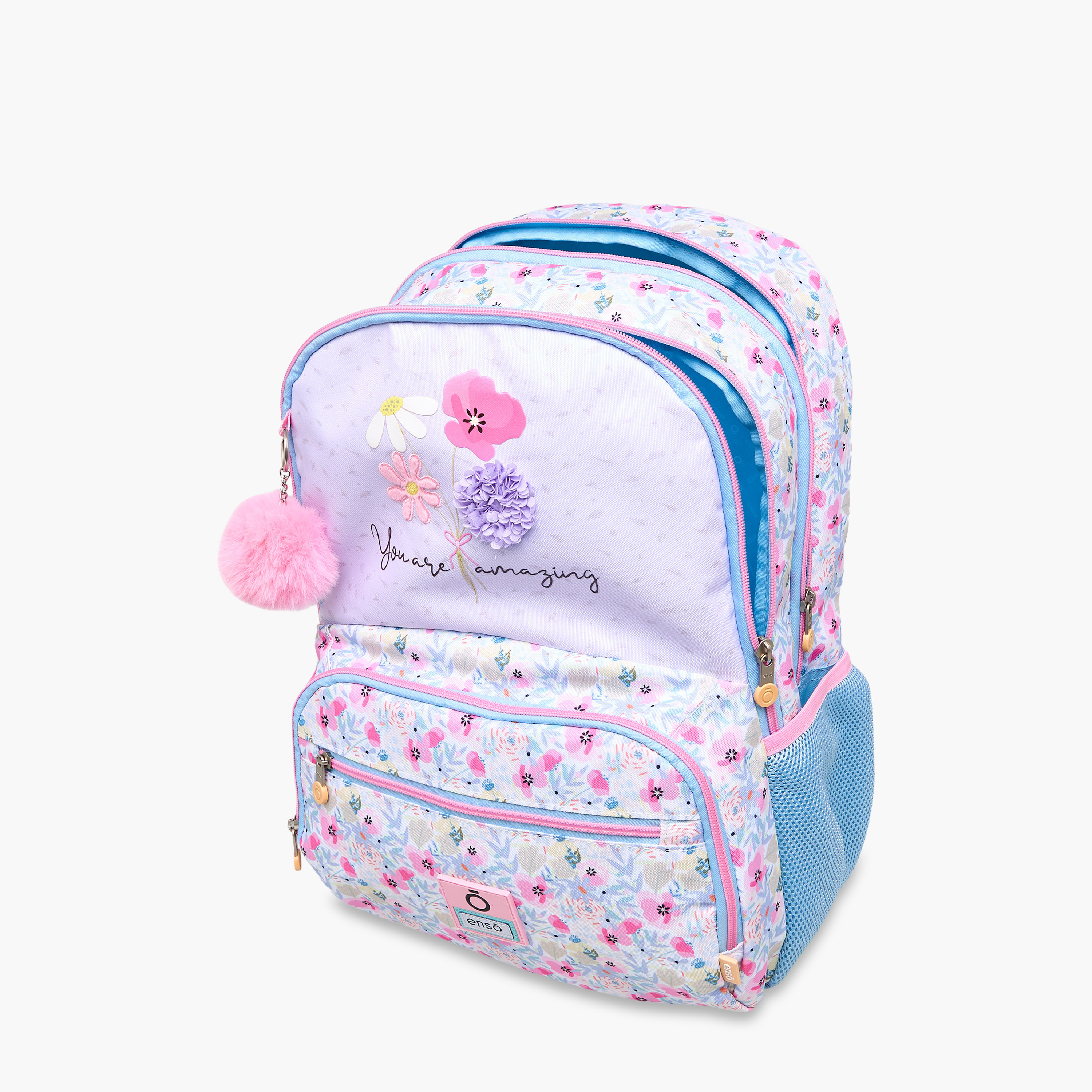 Floral Print Backpack with Adjustable Shoulder Straps and Zip Closure - 33X46X17 cms-promo_LS20_OMN-image-10