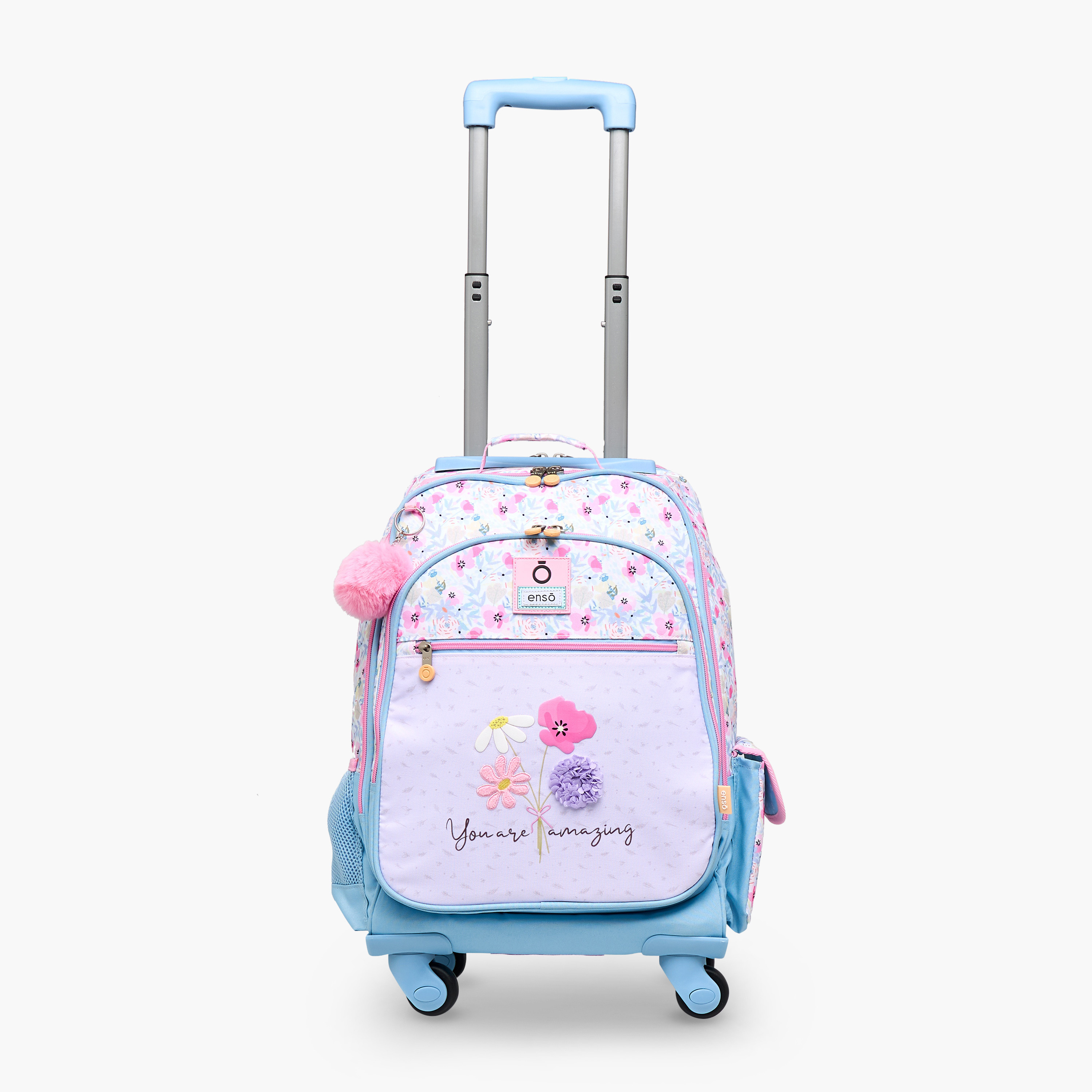 Enso Floral Trolley Bag for Girls 8-13 Years with Retractable Handle -school-bagsandbackpacks-trolleybags-image-9