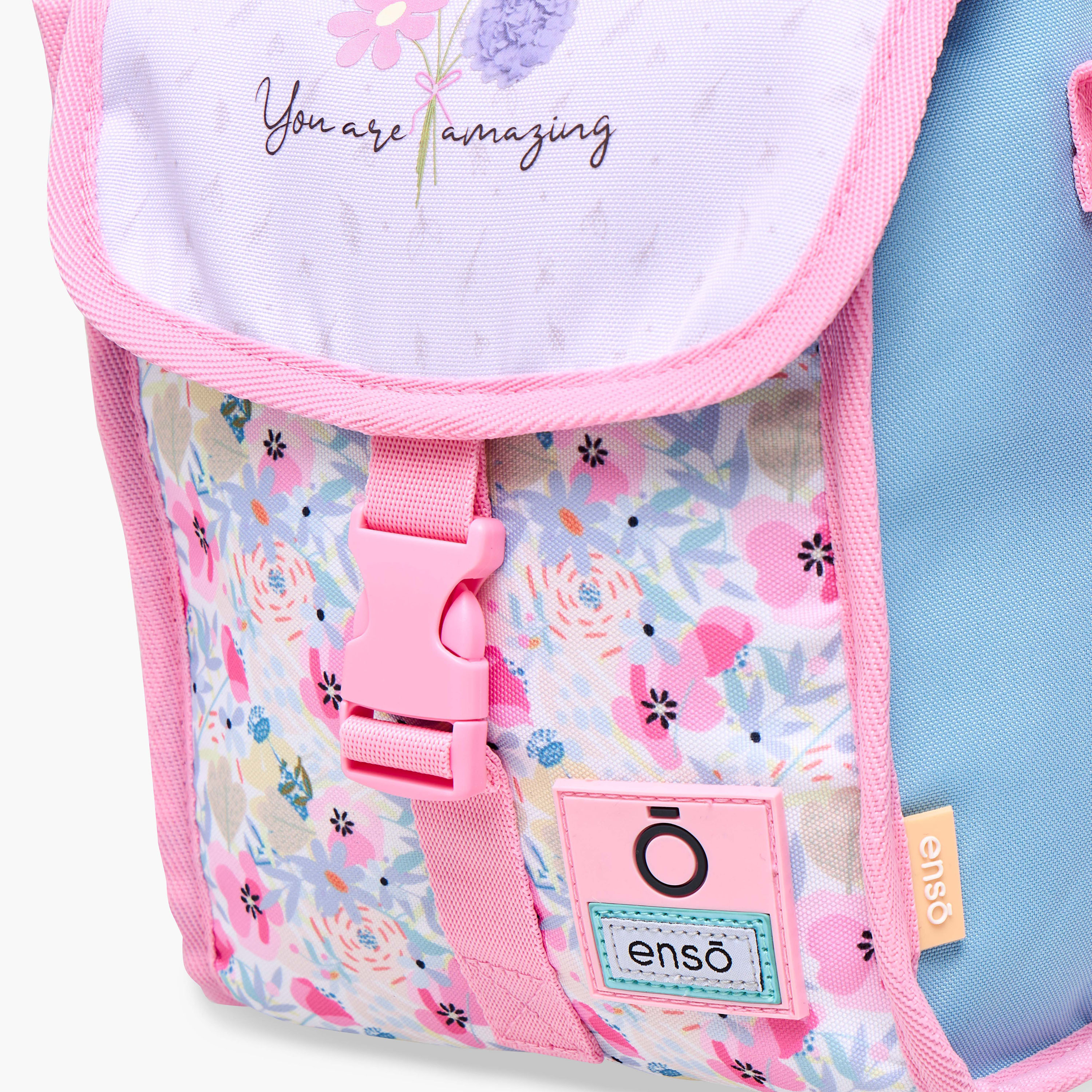 Enso Floral Print Lunch Bag with Adjustable Strap and Buckle Closure-school-lunchessentials-lunchbags-image-5
