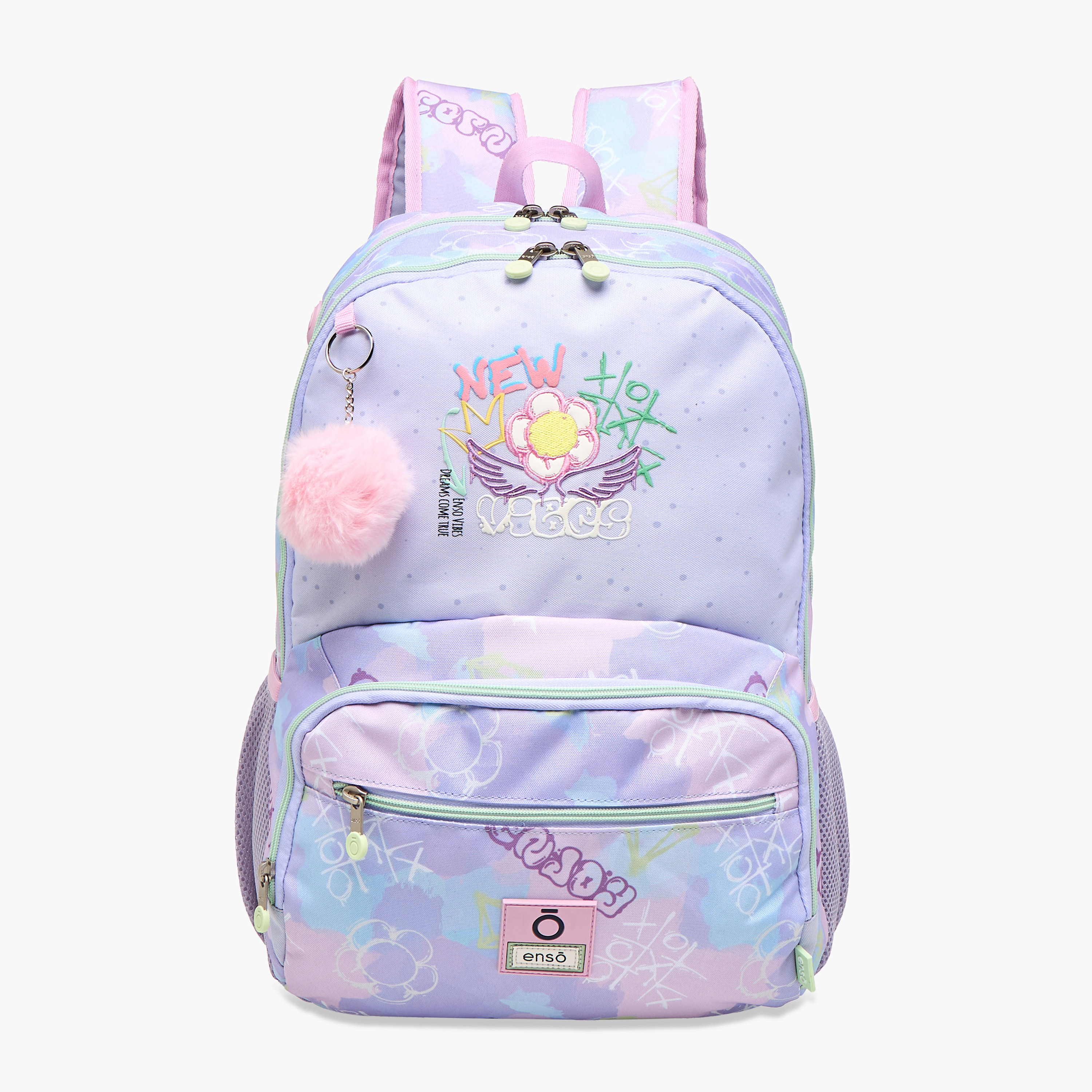 Enso Printed Backpack with Adjustable Straps and Zip Closure - 17x33x46 cms-school-bagsandbackpacks-backpacks-image-1