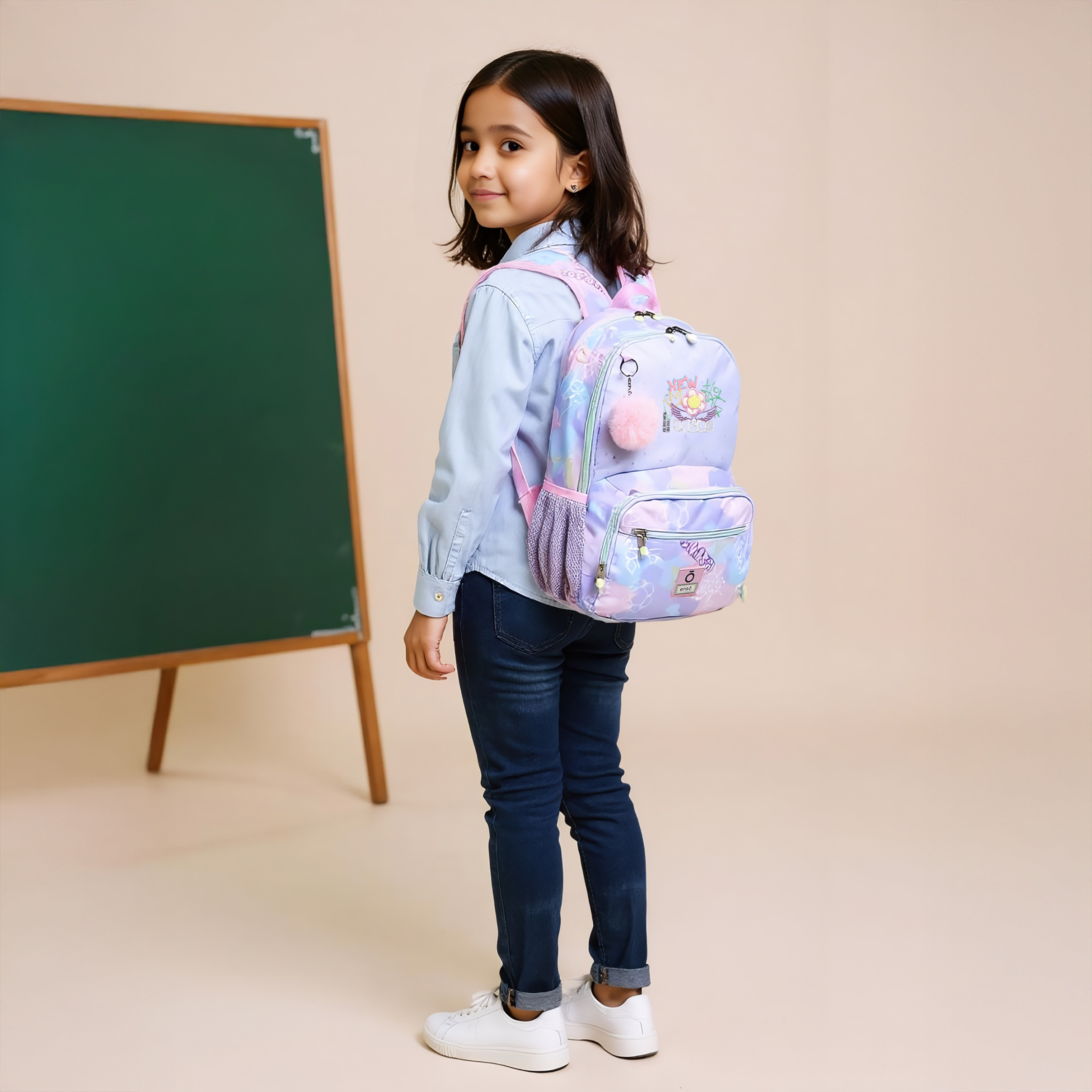 Enso Printed Backpack with Adjustable Straps and Zip Closure - 17x33x46 cms-school-bagsandbackpacks-backpacks-image-2