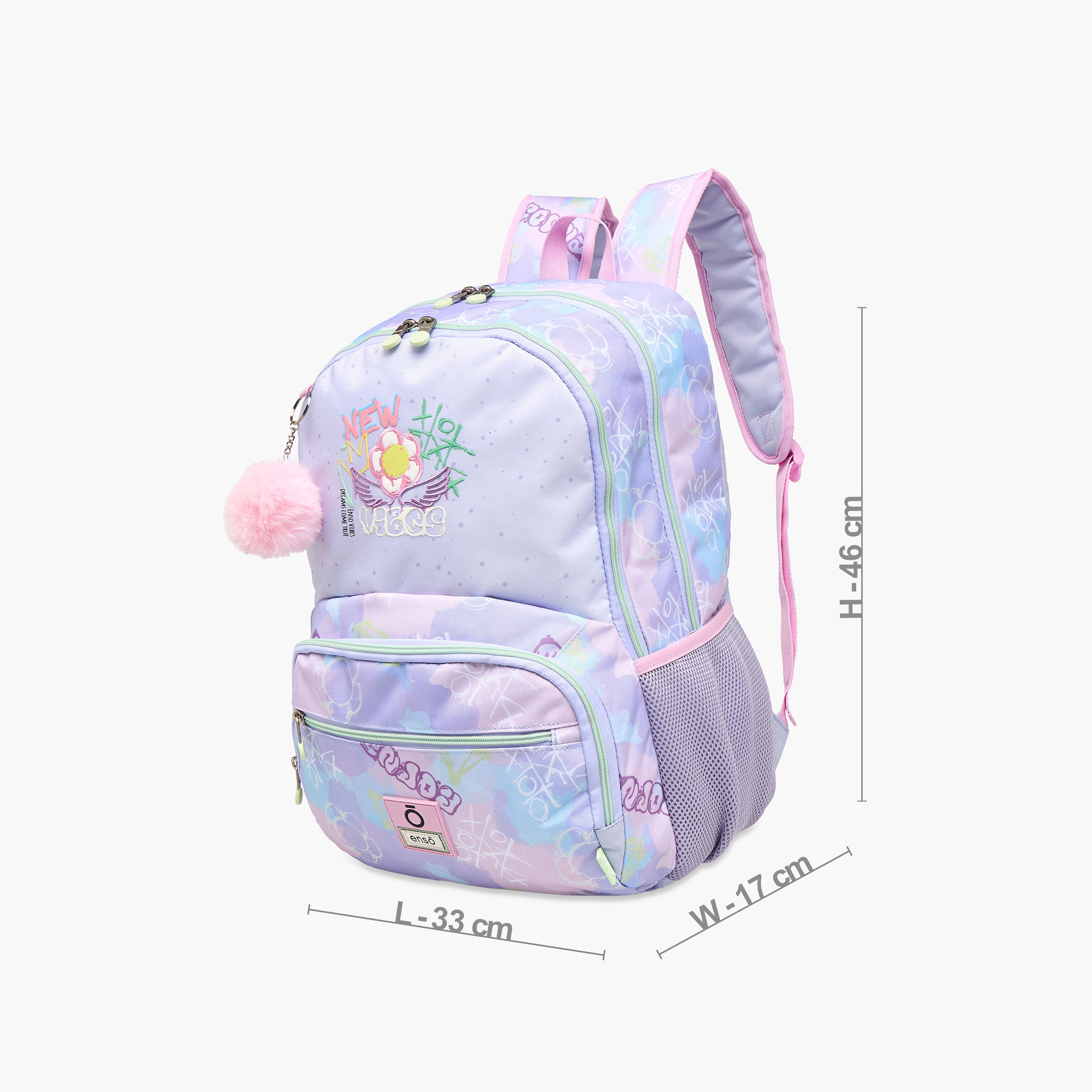 Enso Printed Backpack with Adjustable Straps and Zip Closure - 17x33x46 cms-school-bagsandbackpacks-backpacks-image-4
