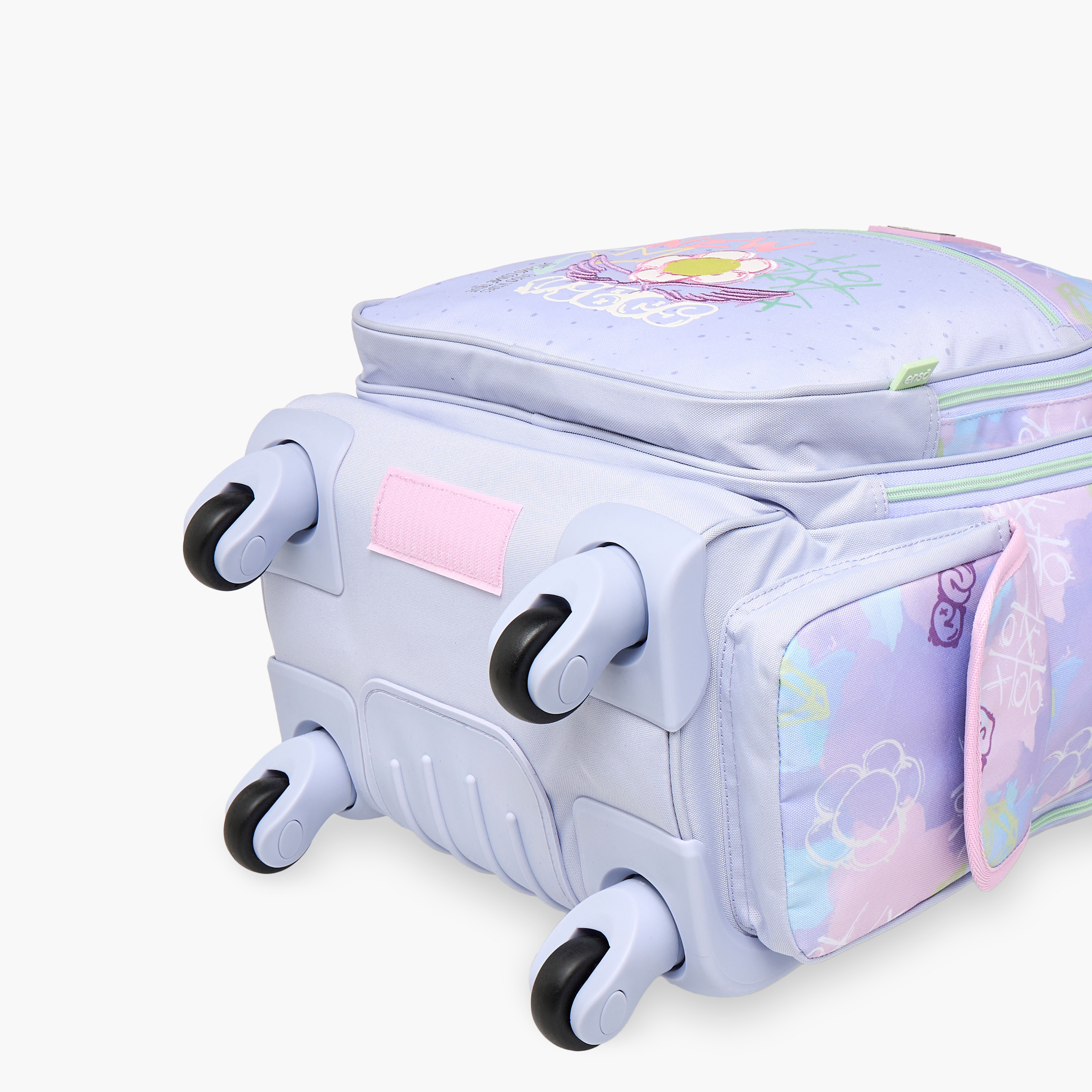 شنطة ترولي للبنات 8-13 سنة بمقبض قابل للسحب وتصميم جرافيتي من إينسو-school-bagsandbackpacks-trolleybags-image-14