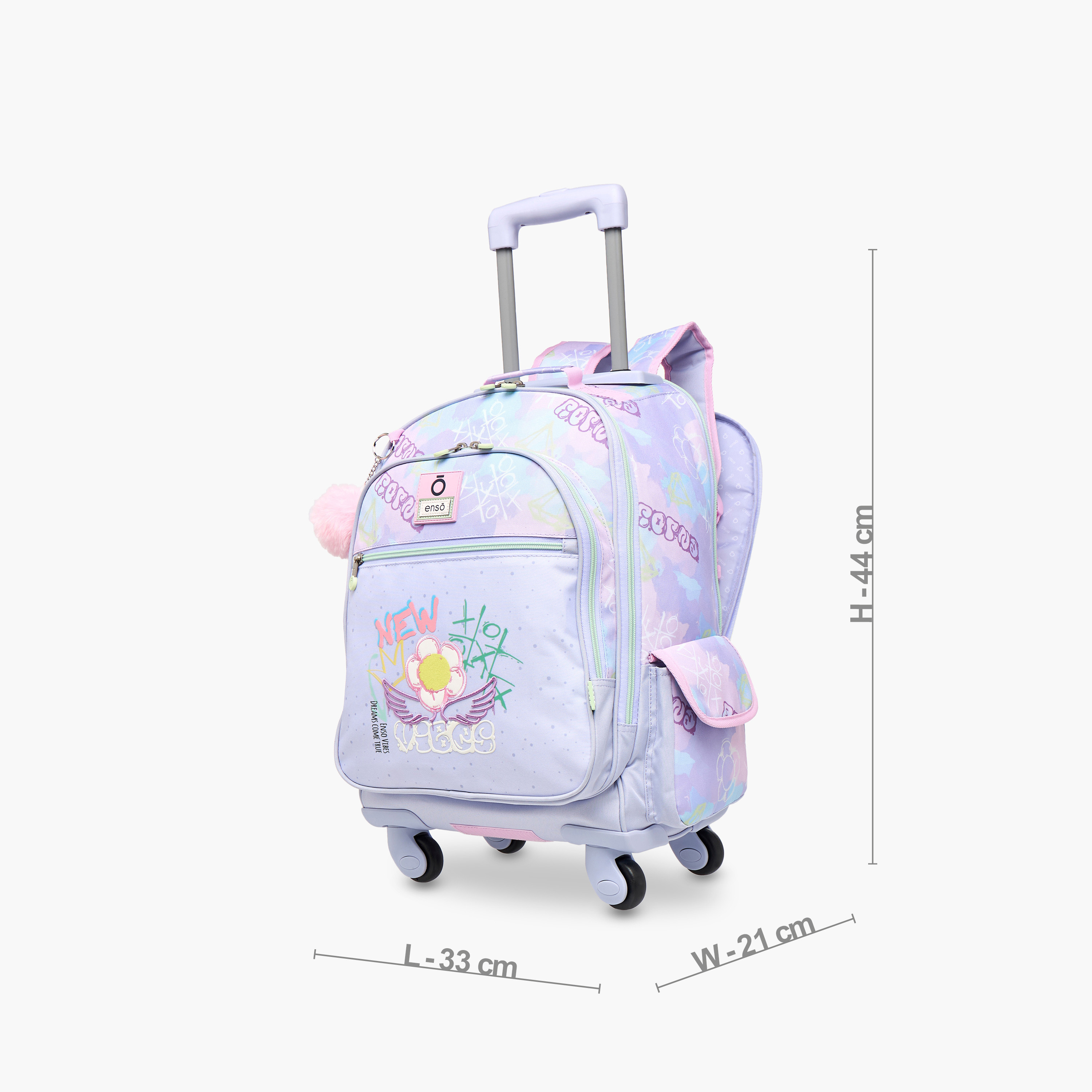 شنطة ترولي للبنات 8-13 سنة بمقبض قابل للسحب وتصميم جرافيتي من إينسو-school-bagsandbackpacks-trolleybags-image-2