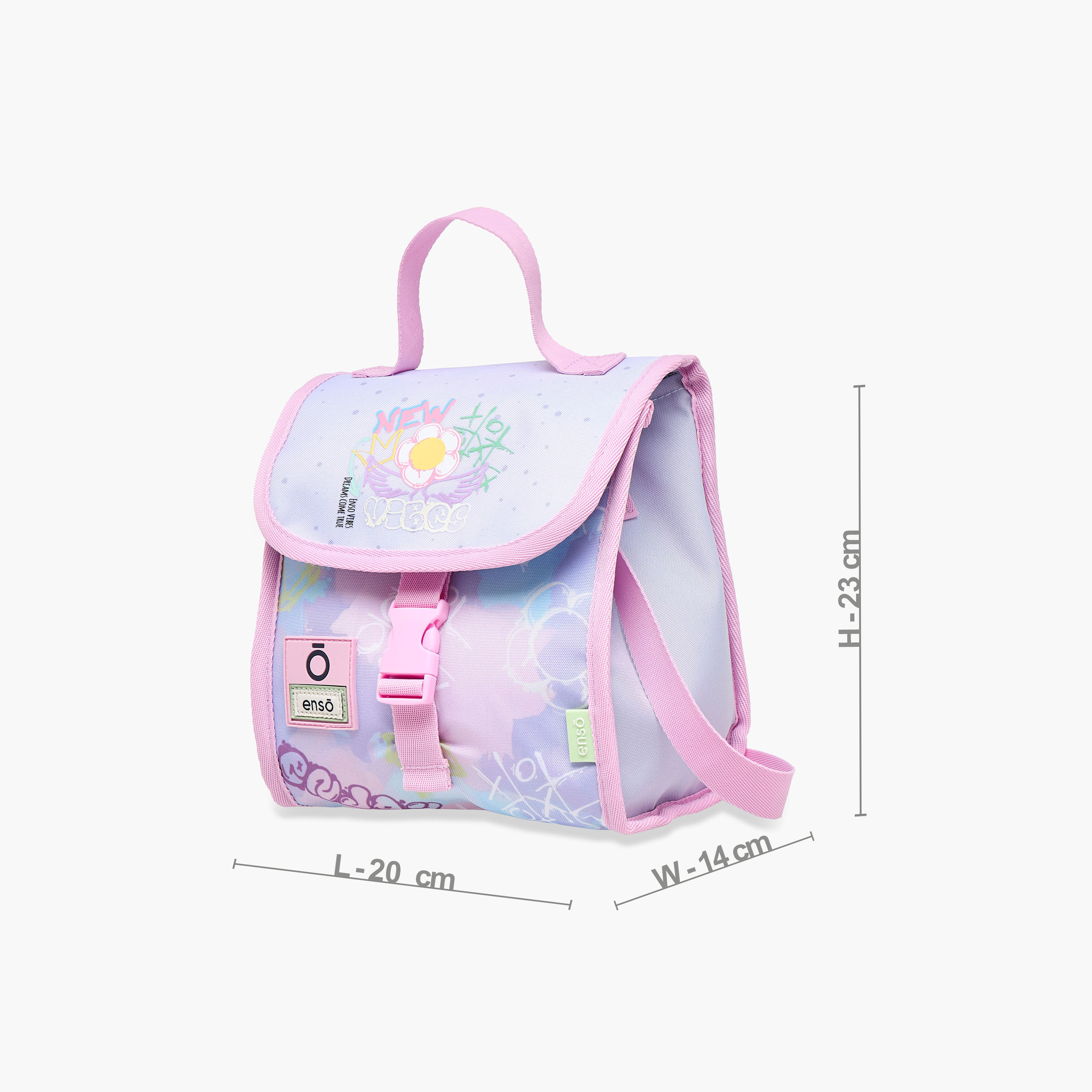 Enso Printed Lunch Bag with Adjustable Strap and Flap Closure-school-lunchessentials-lunchbags-image-2