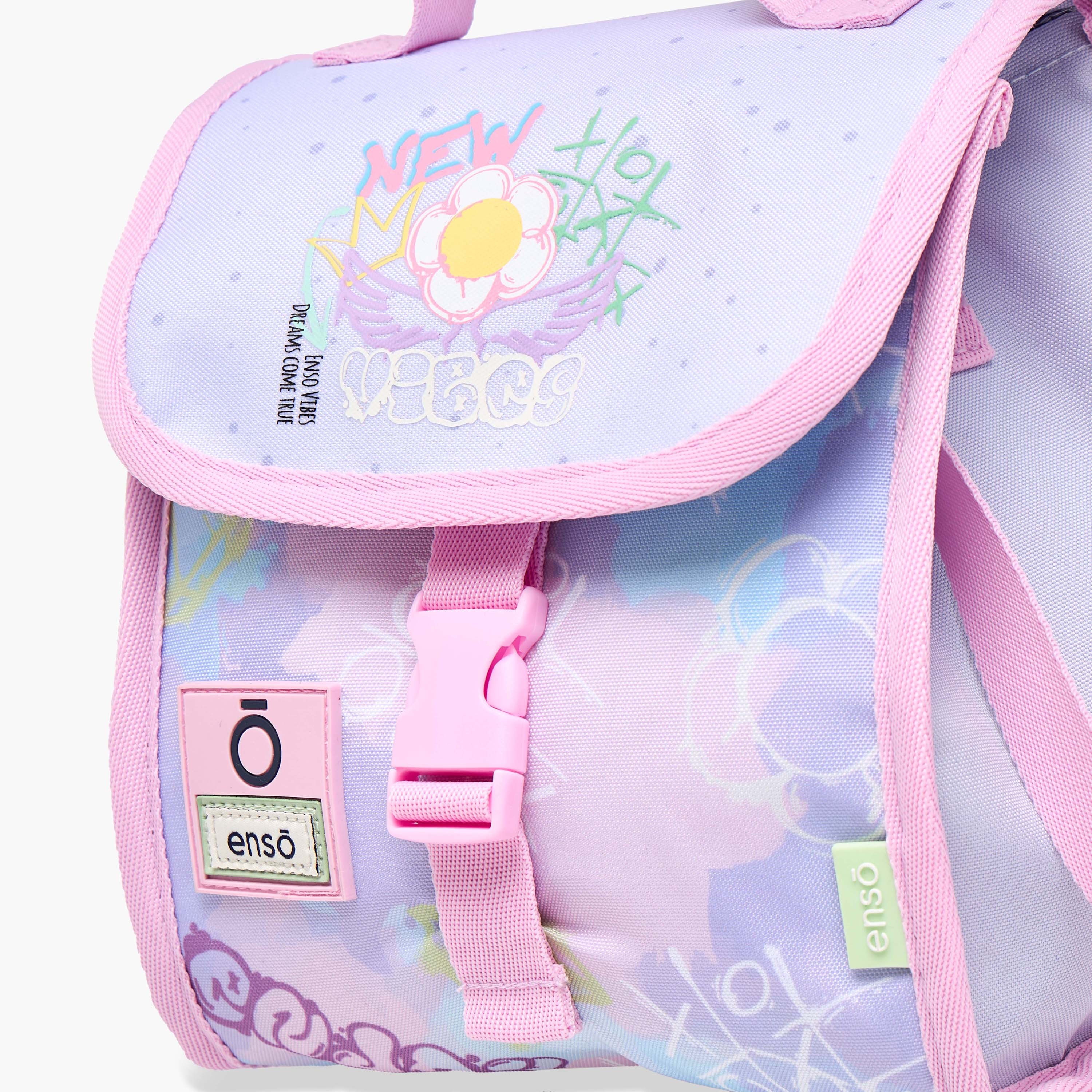 Enso Printed Lunch Bag with Adjustable Strap and Flap Closure-school-lunchessentials-lunchbags-image-5