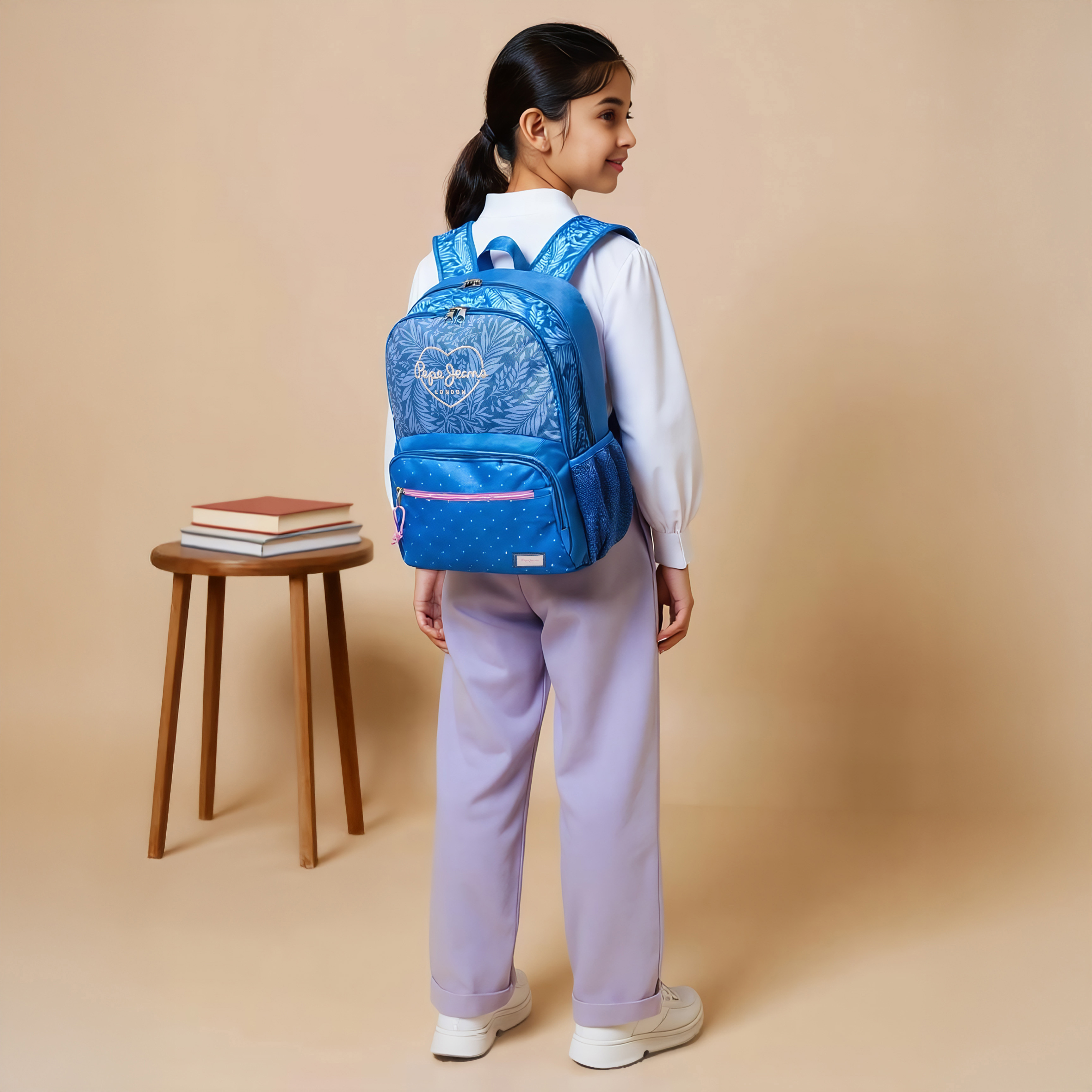 Pepe Jeans Coralie Printed Backpack with Adjustable Straps and Zip Closure -  33x46x17 cms-school-bagsandbackpacks-backpacks-image-3