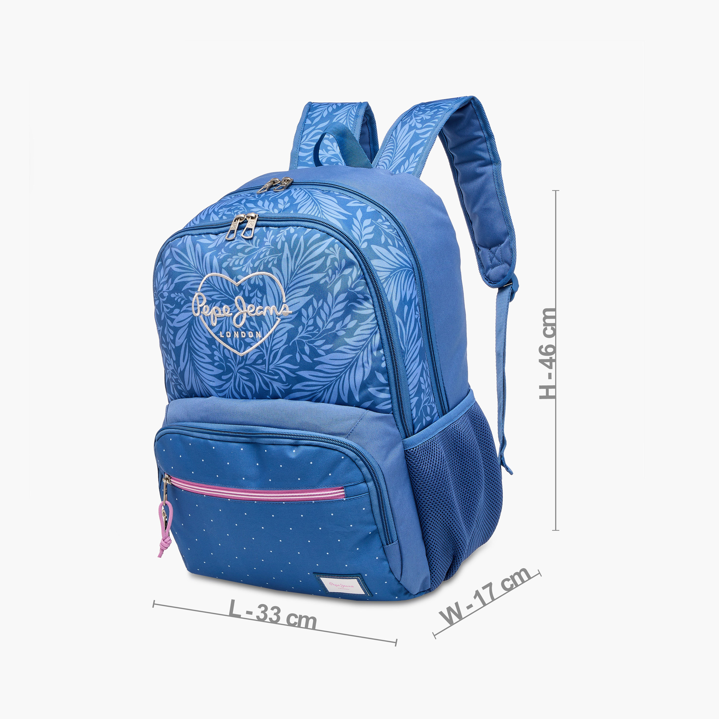 Pepe Jeans Coralie Printed Backpack with Adjustable Straps and Zip Closure -  33x46x17 cms-school-bagsandbackpacks-backpacks-image-4