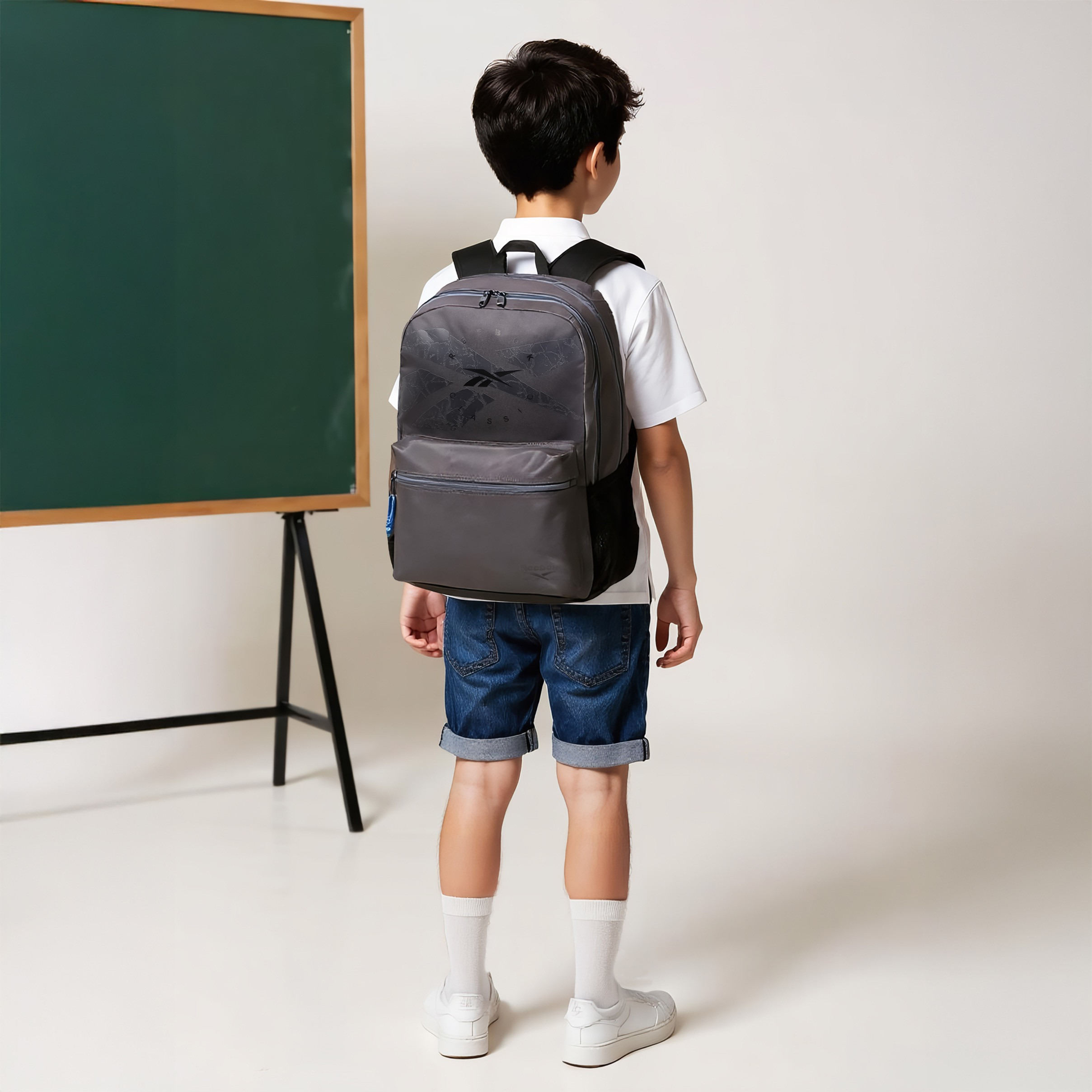 Reebok Stam Logo Print Backpack with Adjustable Straps and Zip Closure - 20x23x14 cms-promo_LS20_OMN-image-3