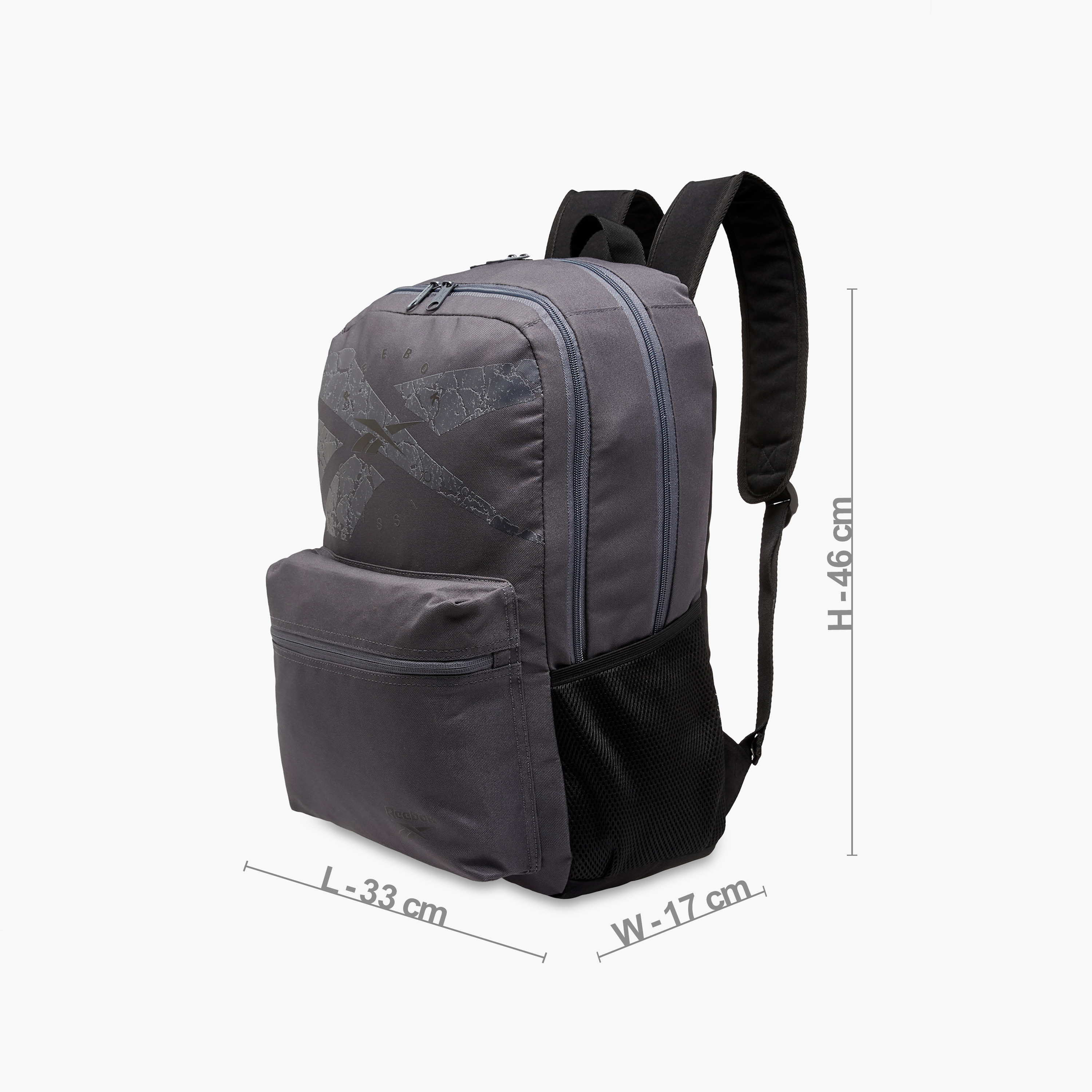 Reebok Stam Logo Print Backpack with Adjustable Straps and Zip Closure - 20x23x14 cms-promo_LS20_OMN-image-4