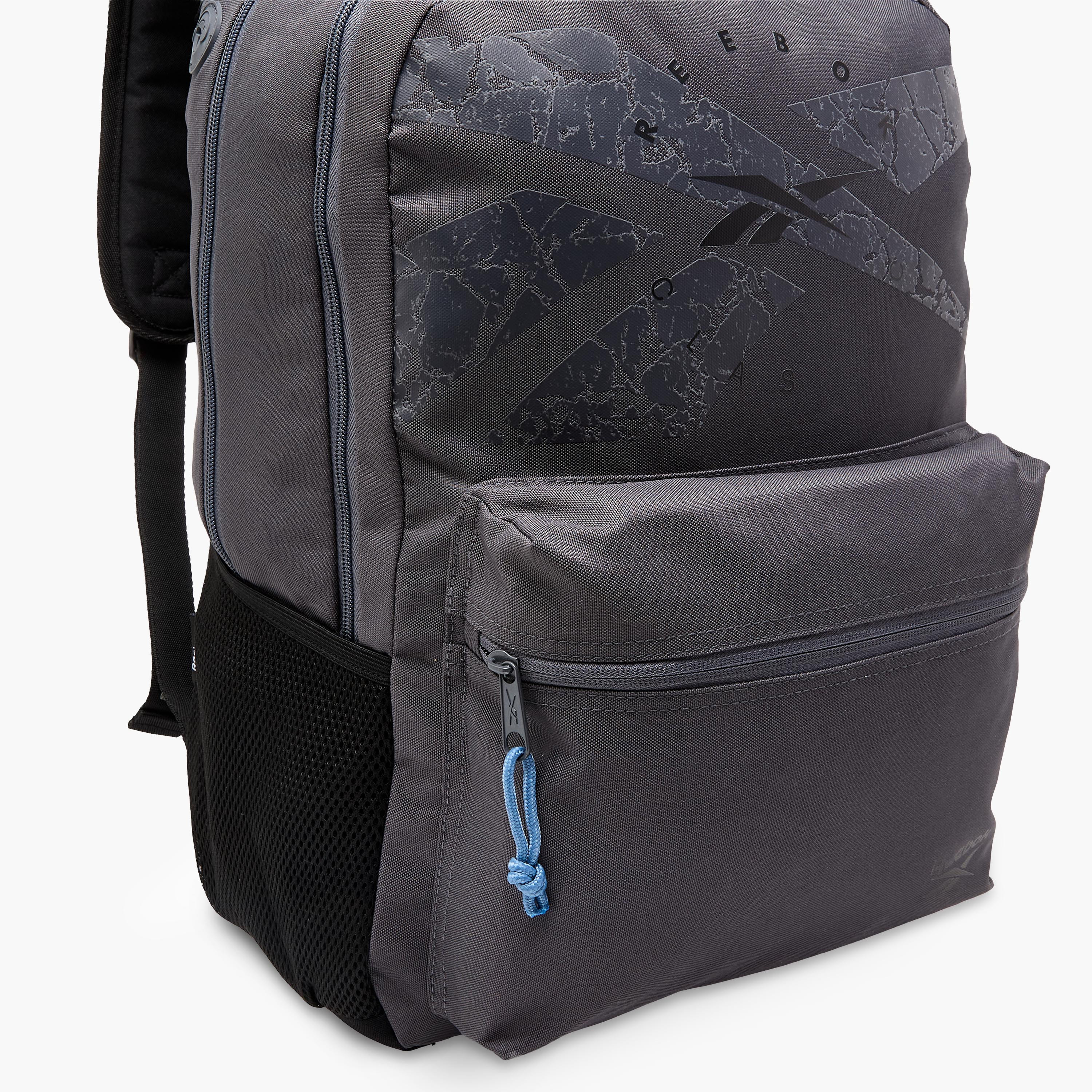 Reebok Stam Logo Print Backpack with Adjustable Straps and Zip Closure - 20x23x14 cms-promo_LS20_OMN-image-9