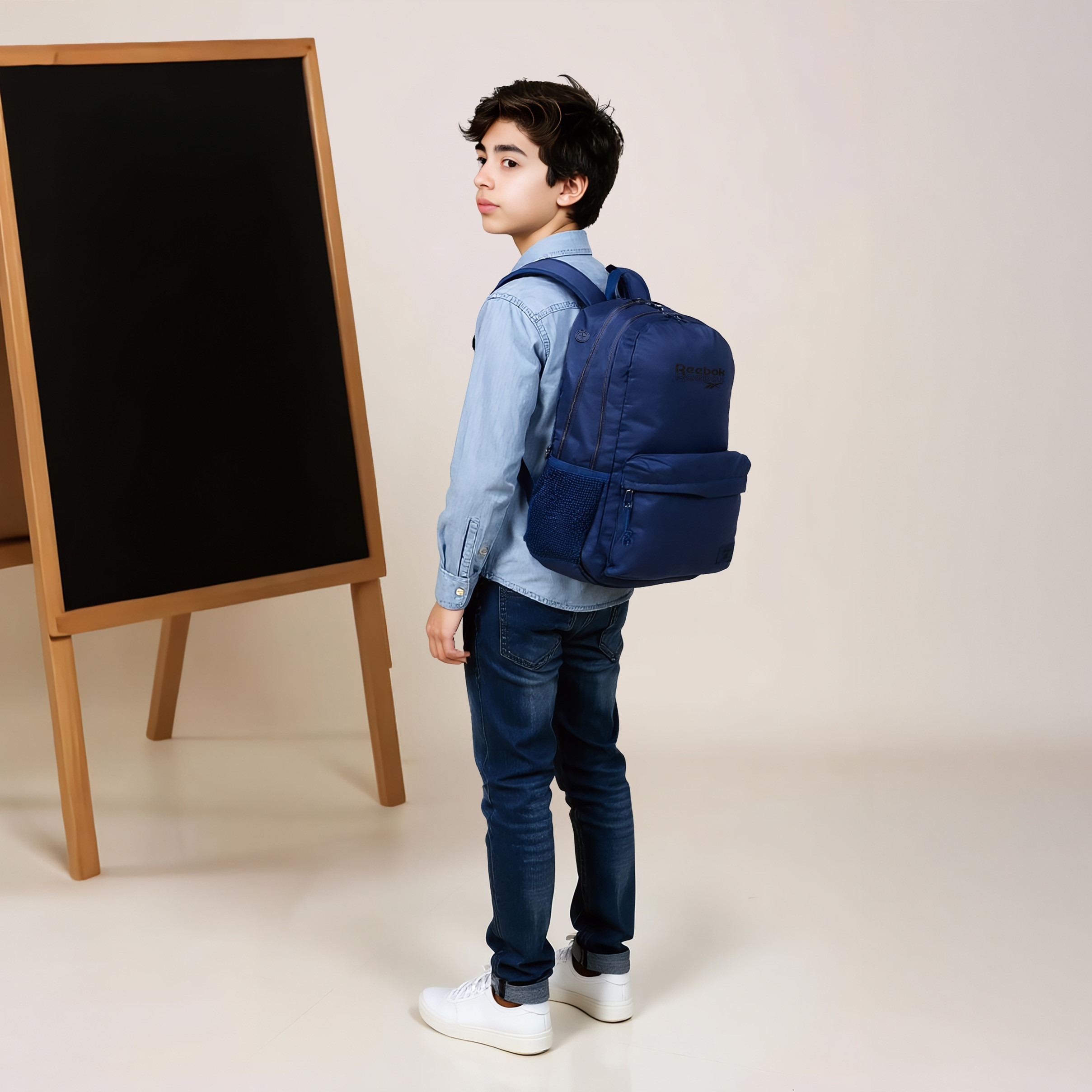 Reebok Melbourne Logo Print Backpack with Adjustable Straps and Zip Closure - 33x44x21 cms-promo_LS20_OMN-image-2