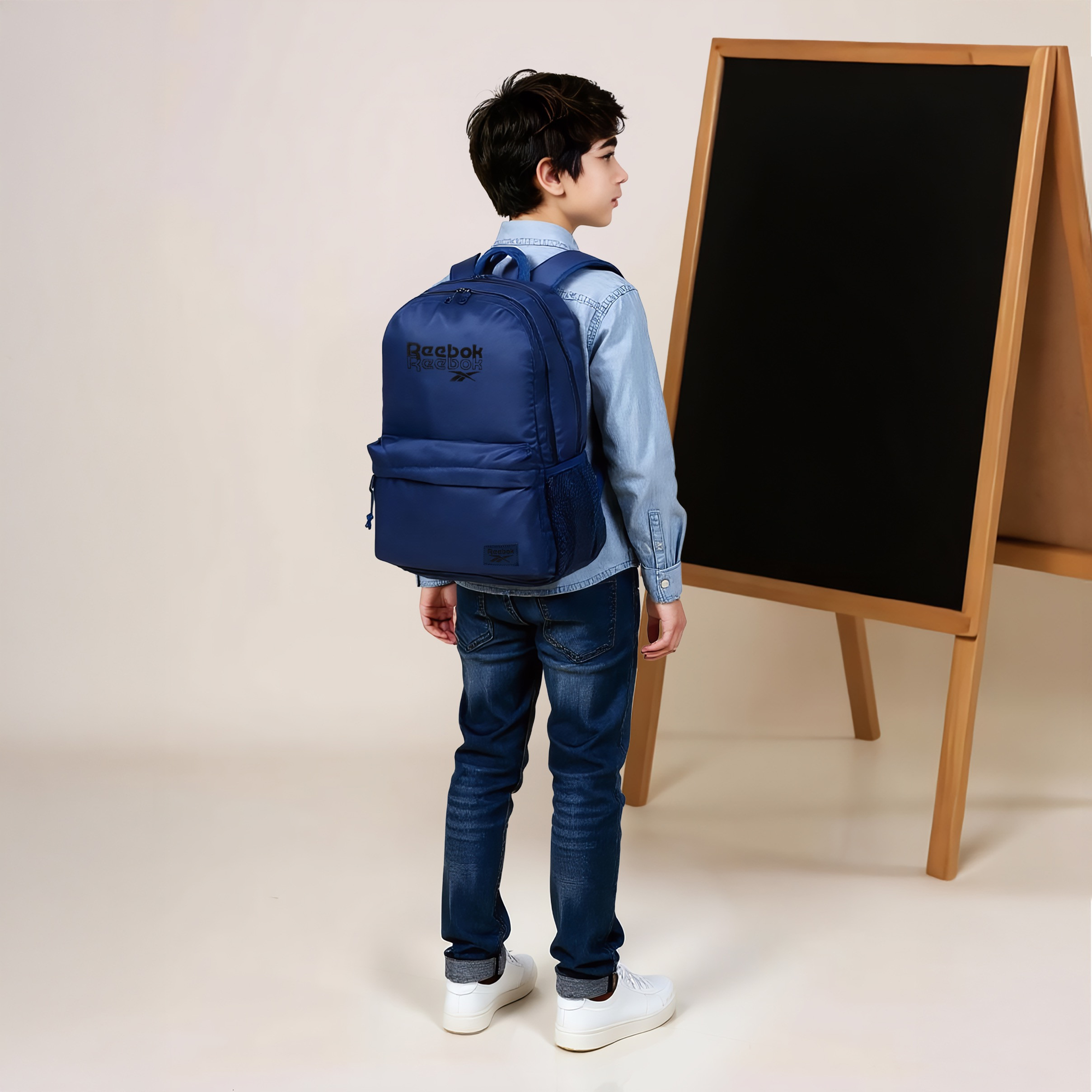 Reebok Melbourne Logo Print Backpack with Adjustable Straps and Zip Closure - 33x44x21 cms-promo_LS20_OMN-image-3
