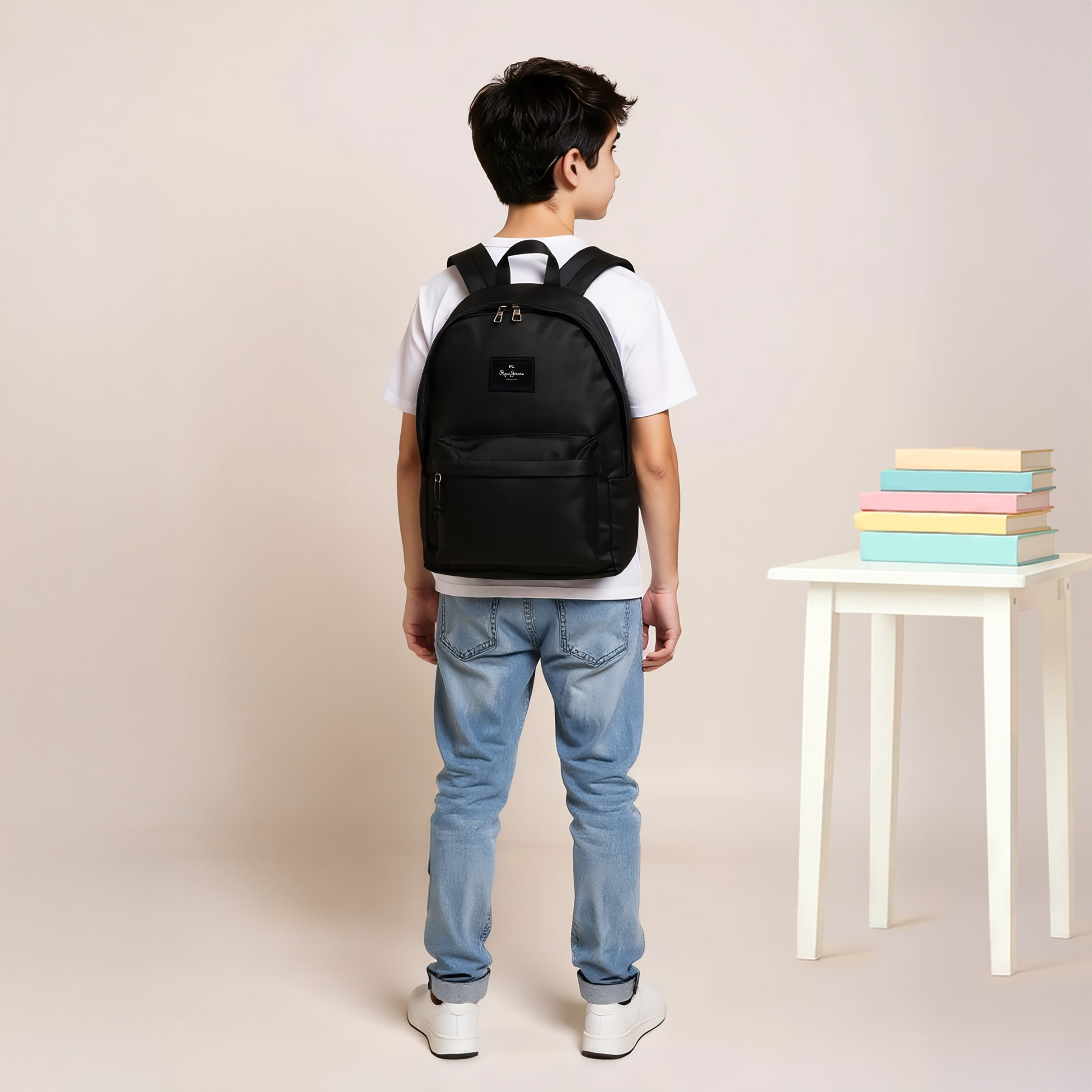 Pepe Jeans Textured Backpack with Adjustable Shoulder Straps -  33x44x21 cms-school-bagsandbackpacks-backpacks-image-3