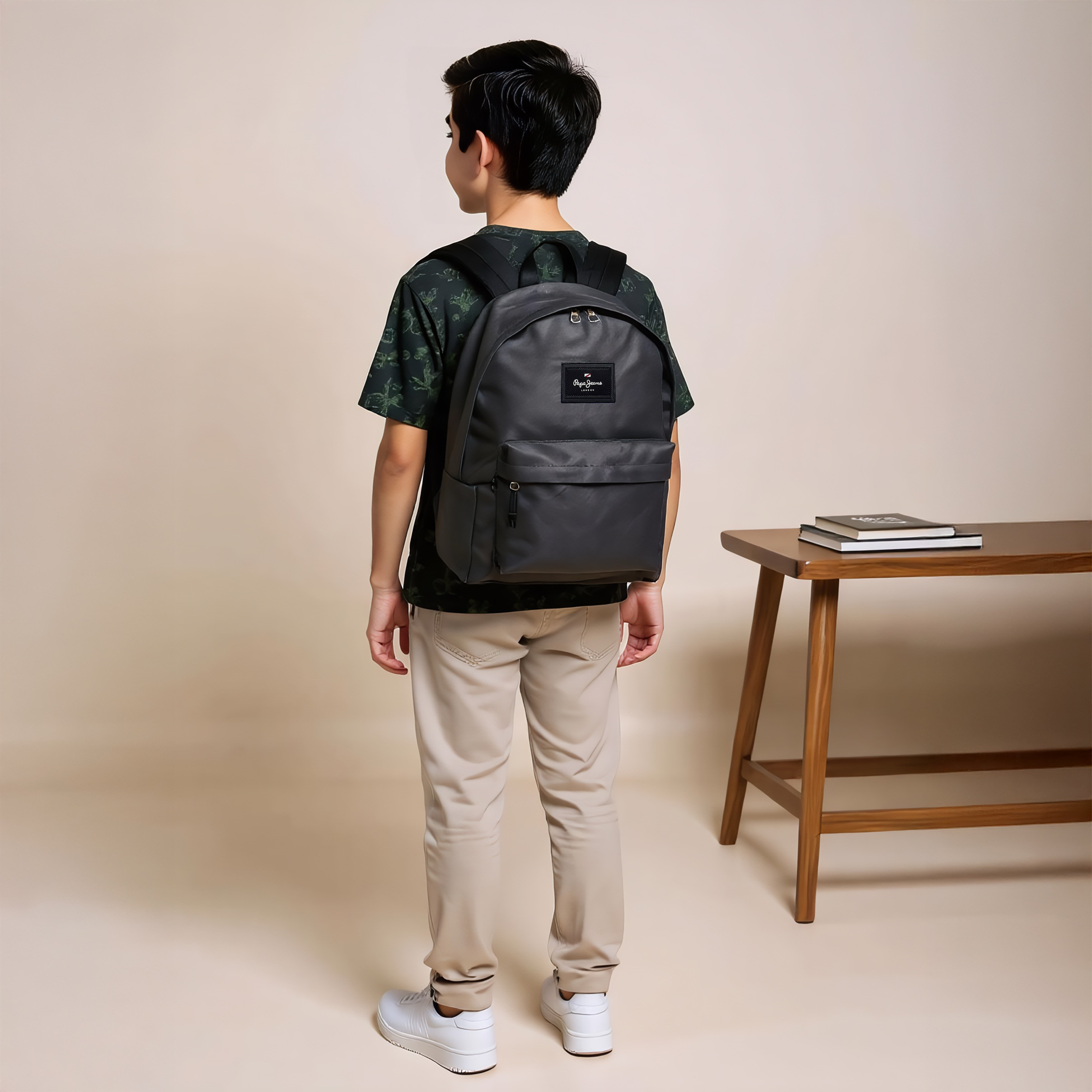 Pepe Jeans Solid Backpack with Adjustable Strap and Pencil Pouch - 33x44x21 cms-school-bagsandbackpacks-backpacks-image-3