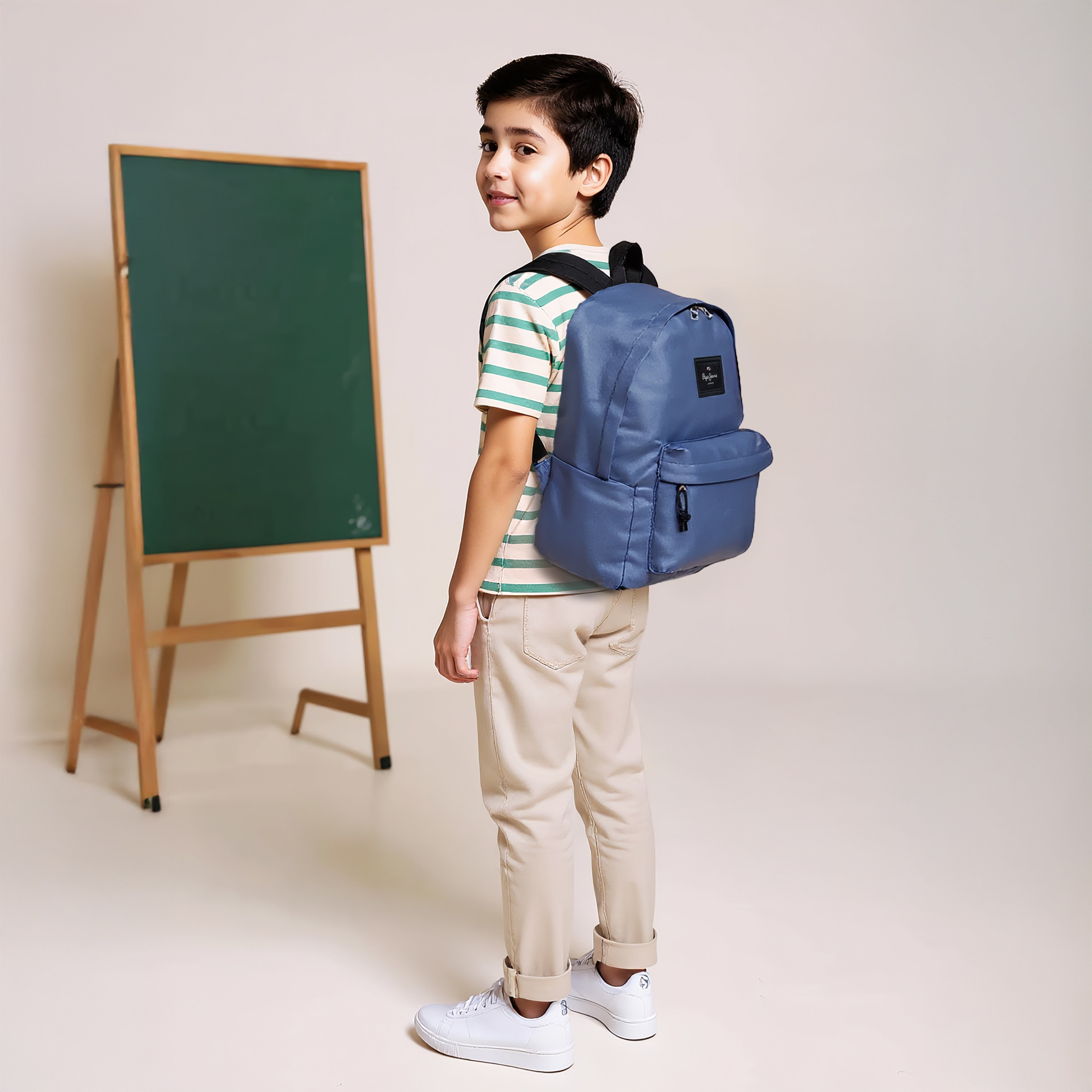 طقم شنطة ظهر مدرسية 2 قطعة سادة للأولاد 8-13 سنة مع مقلمة من بيبي جينز-school-bagsandbackpacks-sets-image-9