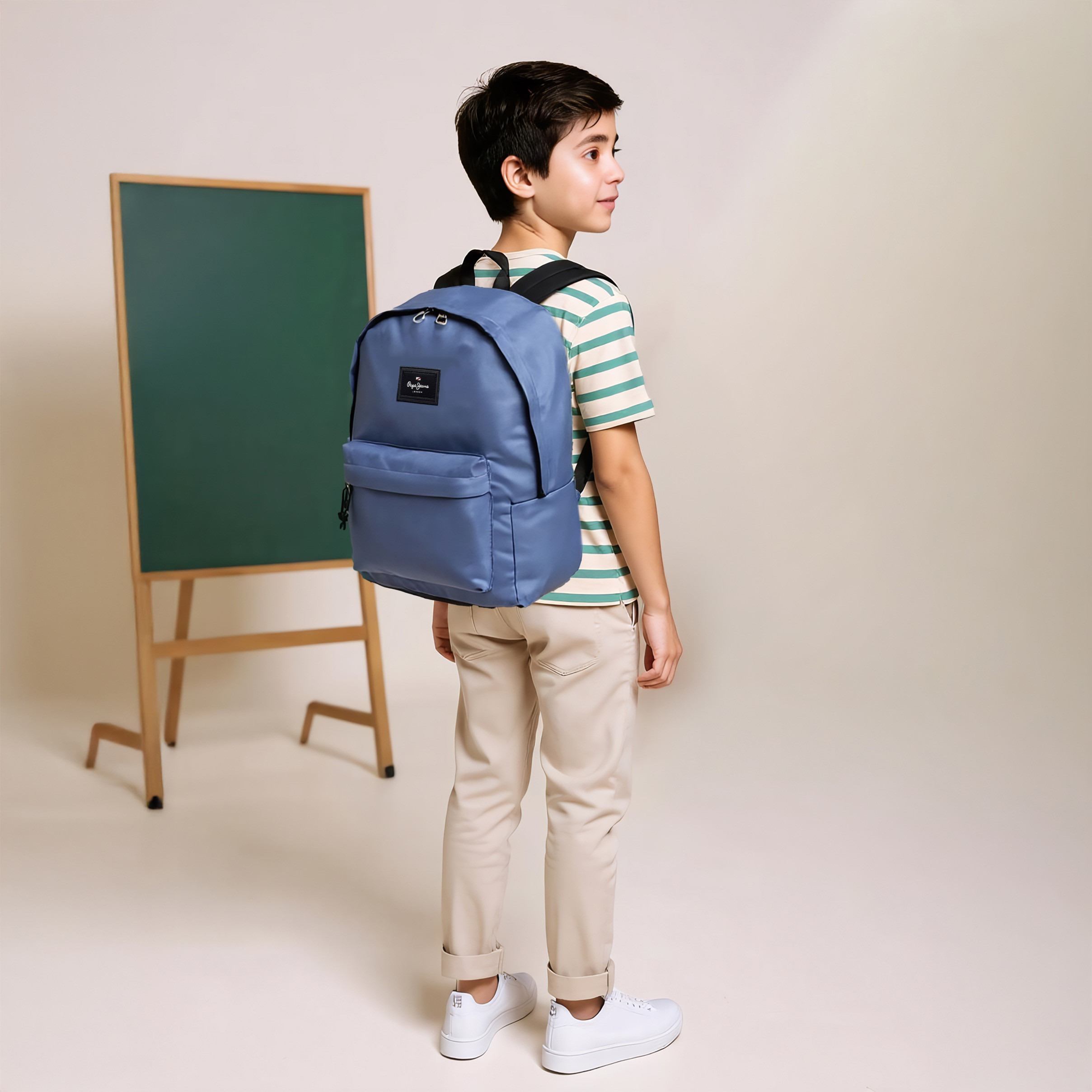 طقم شنطة ظهر مدرسية 2 قطعة سادة للأولاد 8-13 سنة مع مقلمة من بيبي جينز-school-bagsandbackpacks-sets-image-8