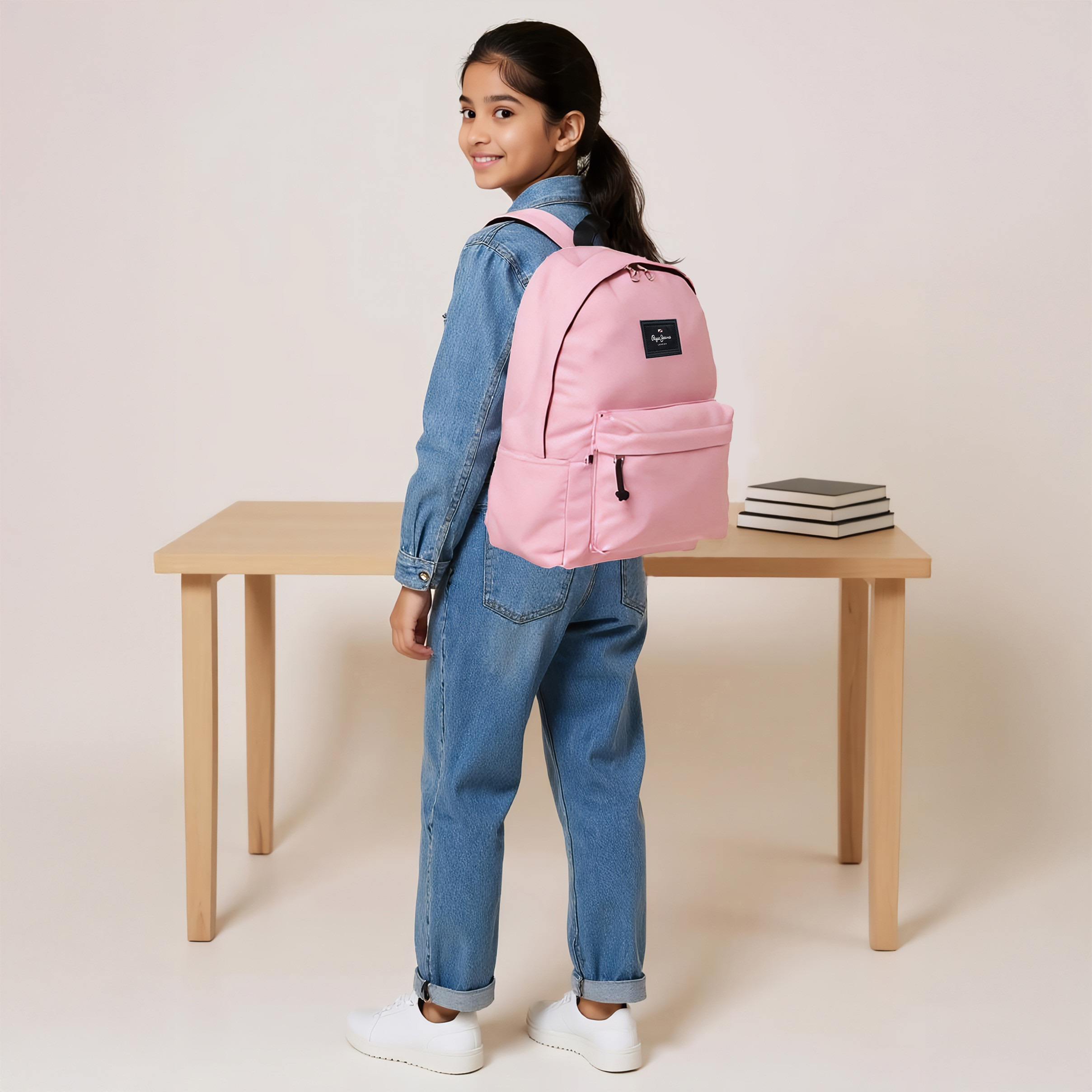 Pepe Jeans Solid Backpack with Adjustable Strap and Pencil Pouch - 33x44x21 cms-school-bagsandbackpacks-sets-image-2