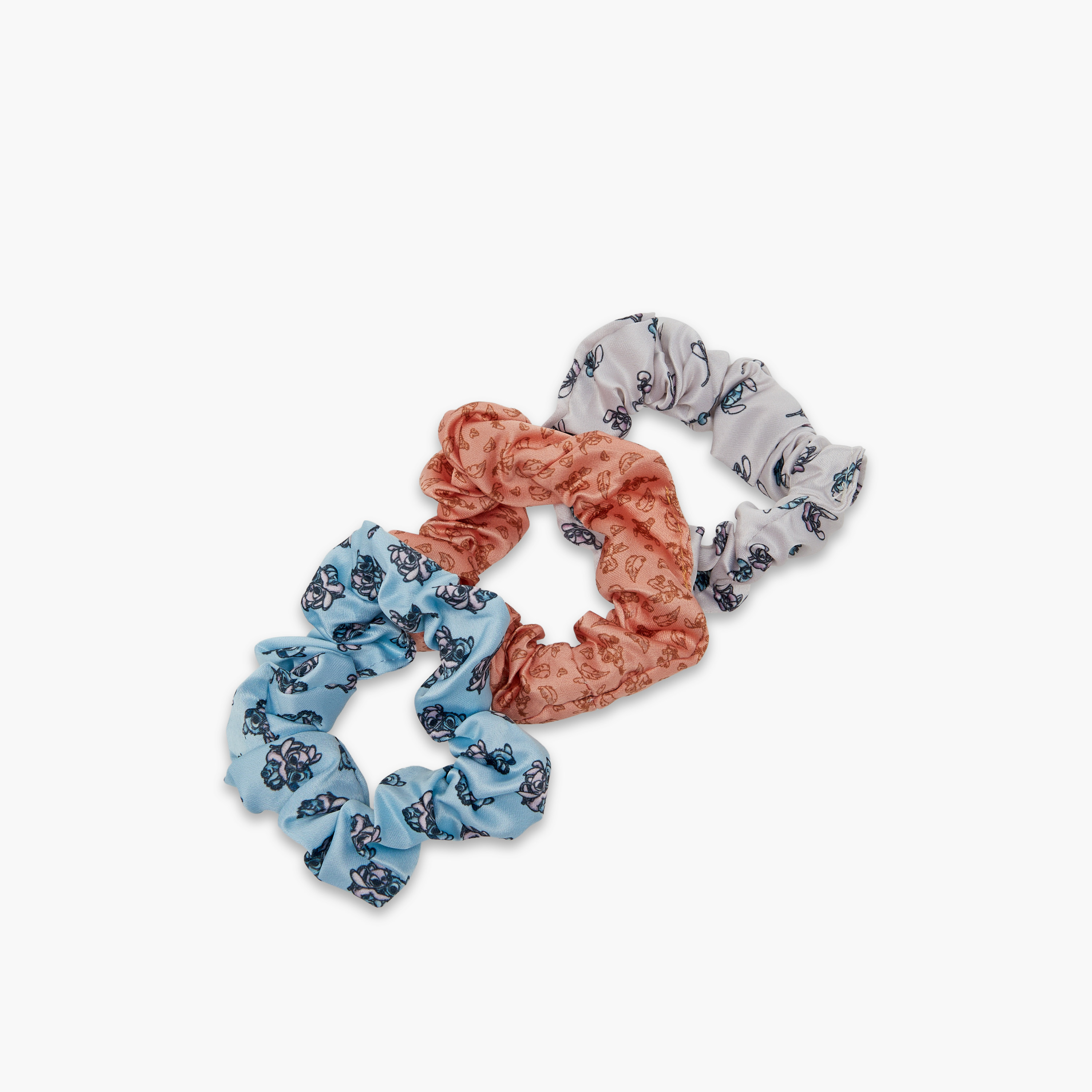 Disney Angel and Stitch Print Scrunchie - Set of 3-girls-accessories-hairaccessories-image-2