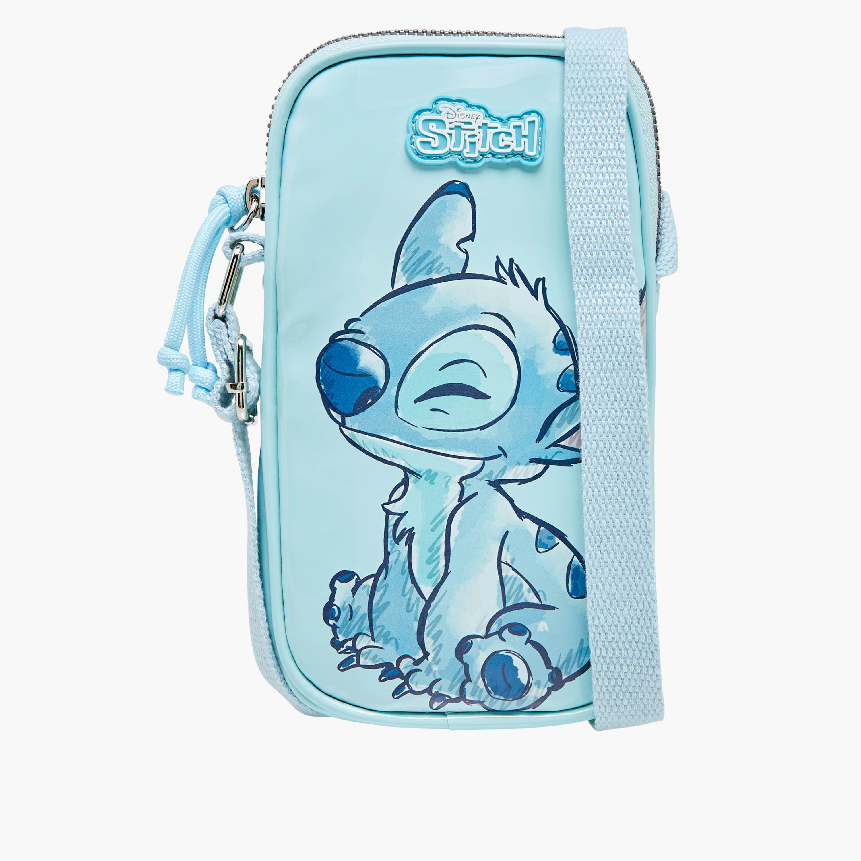 Disney Stitch Print Crossbody Bag with Adjustable Strap and Zip Closure-girls-accessories-bags-image-1