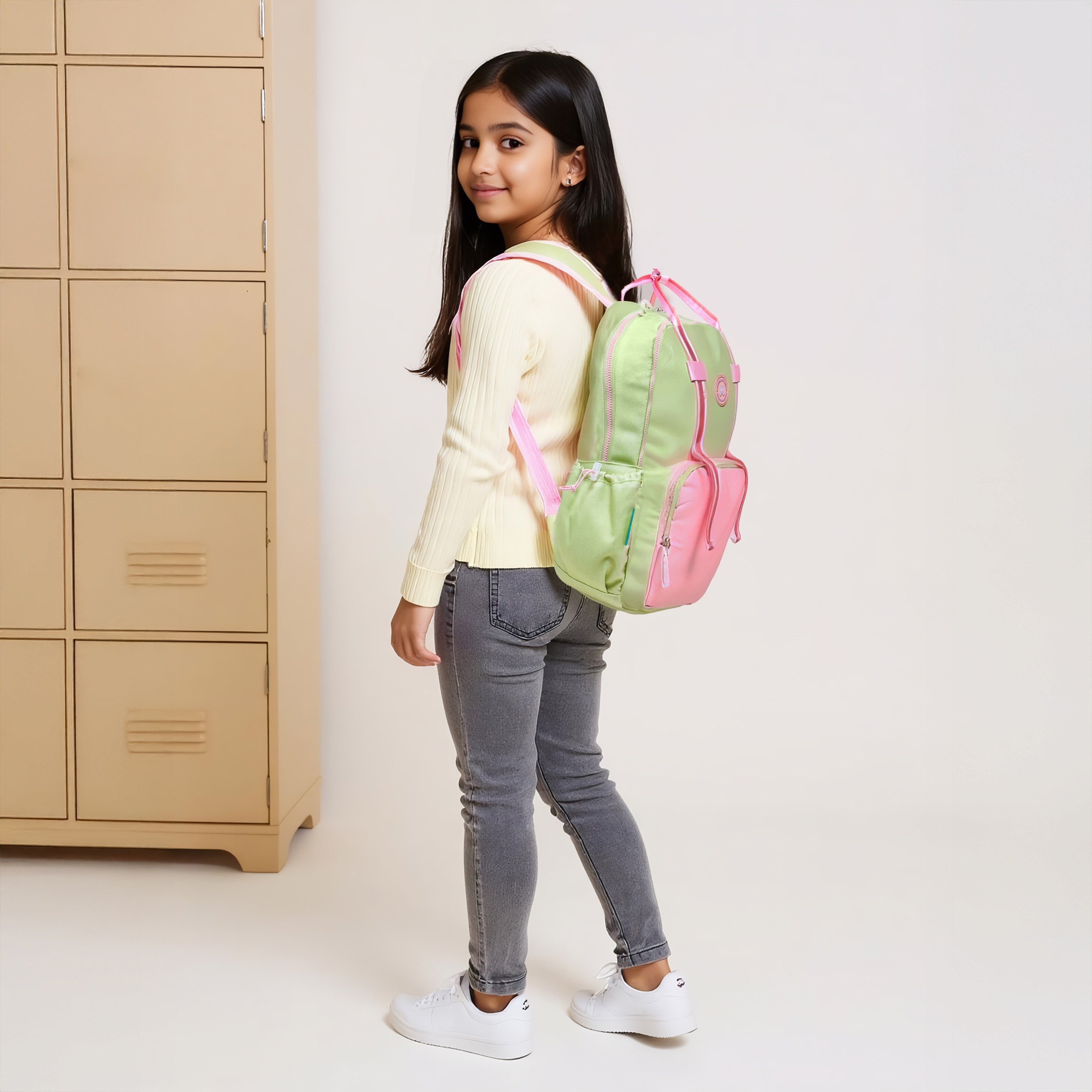 MARSHMALLOW Fresky Slogan Applique Backpack with Adjustable Straps - 33x43x16 cms-school-bagsandbackpacks-backpacks-image-2