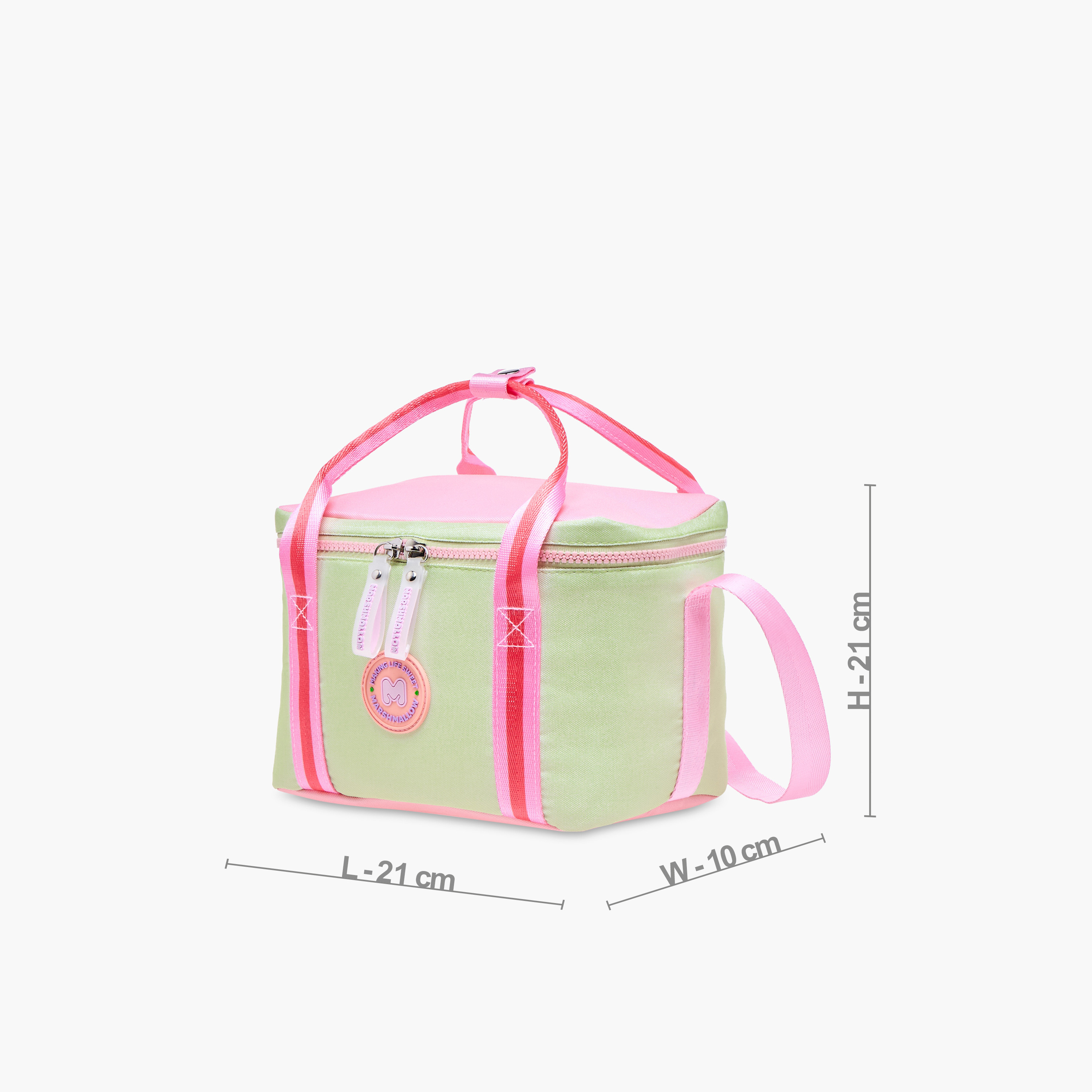 MARSHMALLOW Fresky Slogan Applique Lunch Bag with Zip Closure-school-lunchessentials-lunchbags-image-2