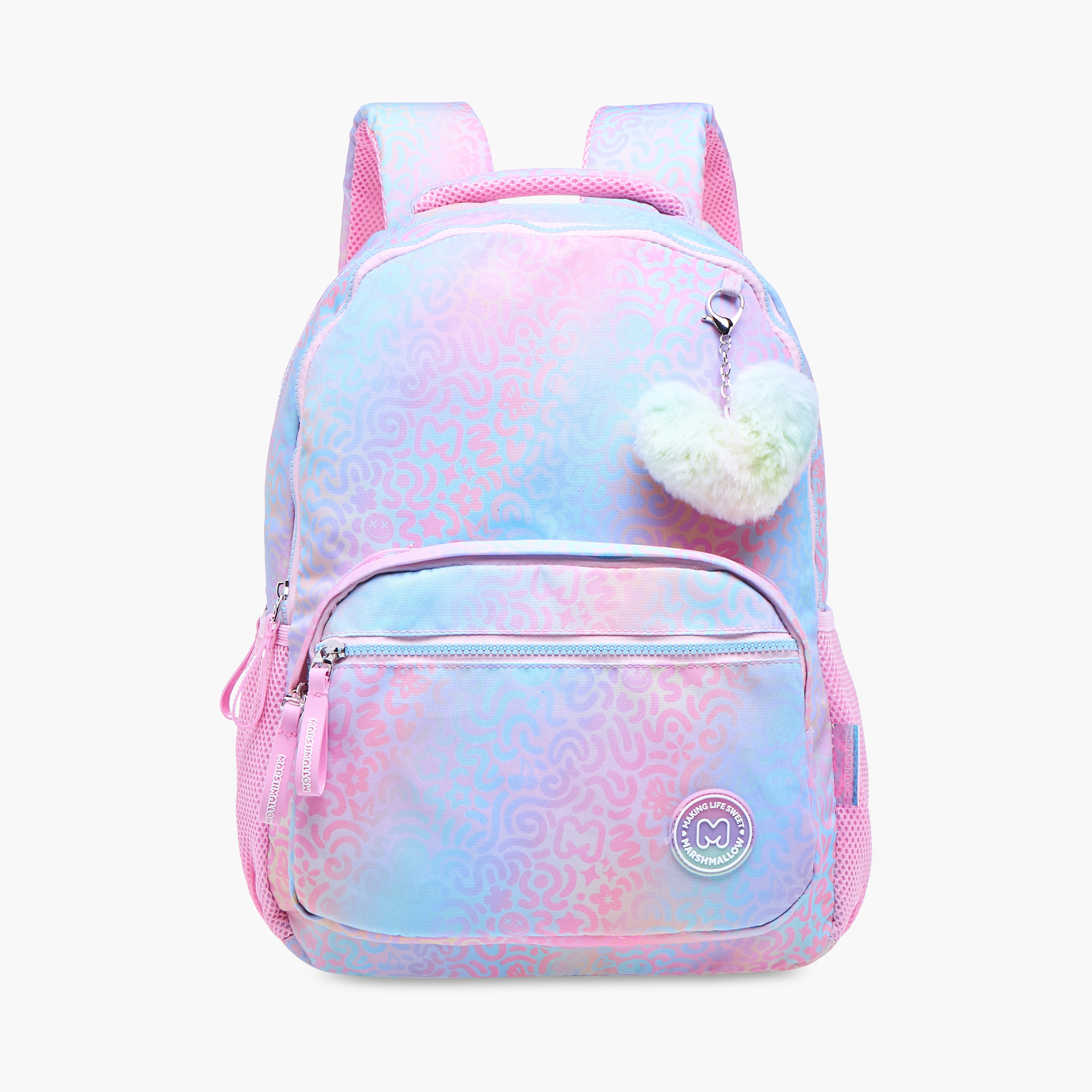 MARSHMALLOW Iris Printed Backpack with Adjustable Straps and Zip Closure - 33x43x16 cms-promo_LS20_OMN-image-1