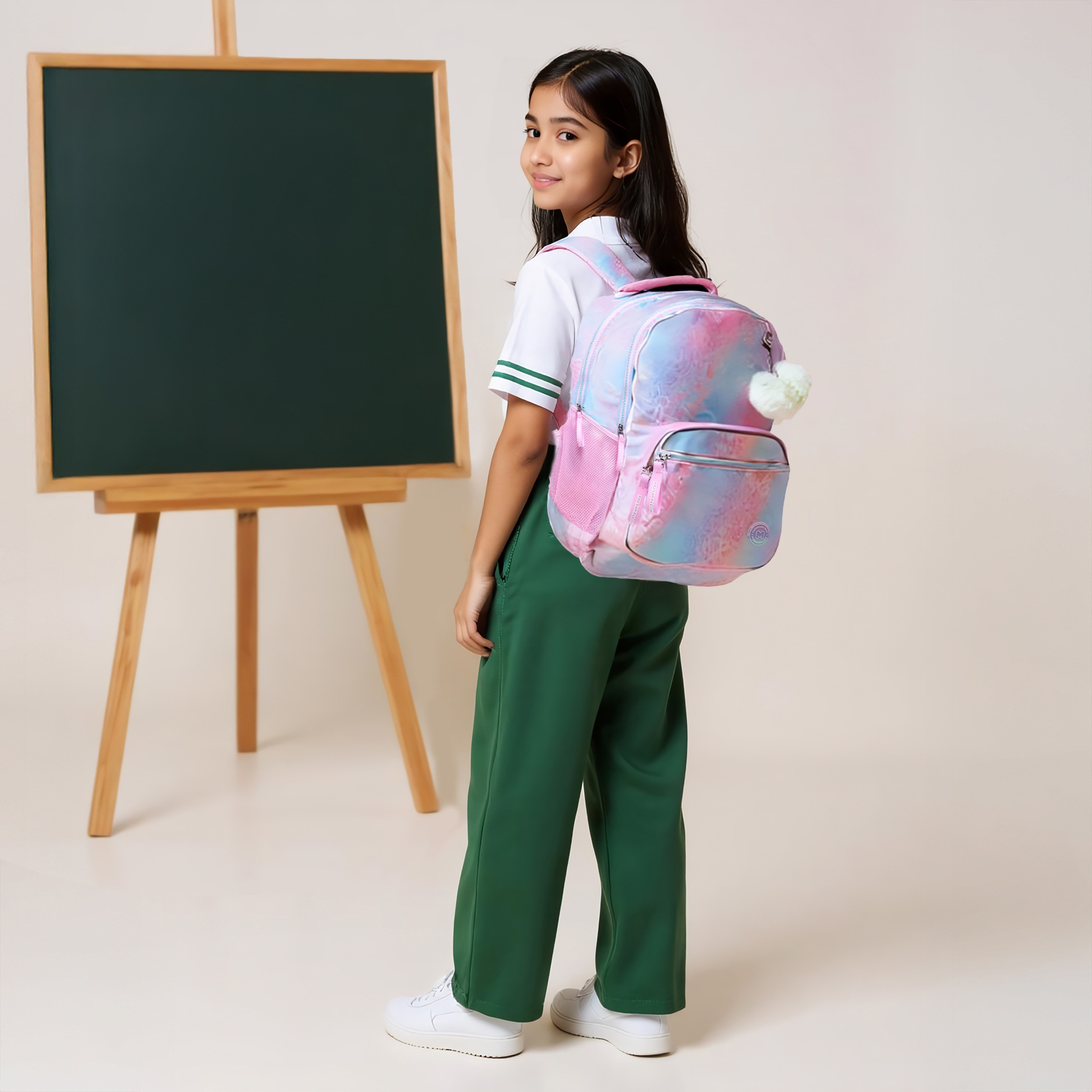 MARSHMALLOW Iris Printed Backpack with Adjustable Straps and Zip Closure - 33x43x16 cms-promo_LS20_OMN-image-2