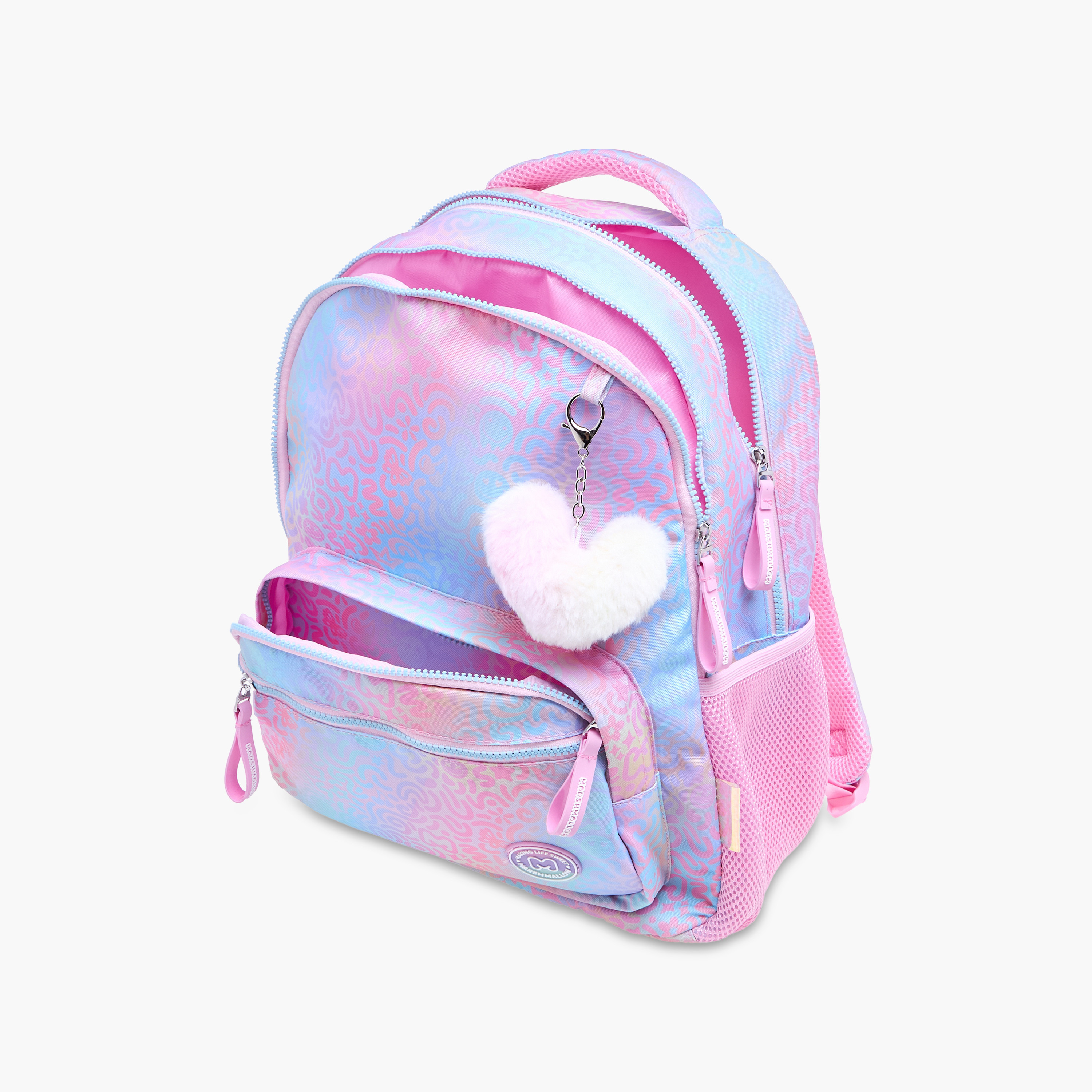 MARSHMALLOW Iris Printed Backpack with Adjustable Straps and Zip Closure - 33x43x16 cms-promo_LS20_OMN-image-10