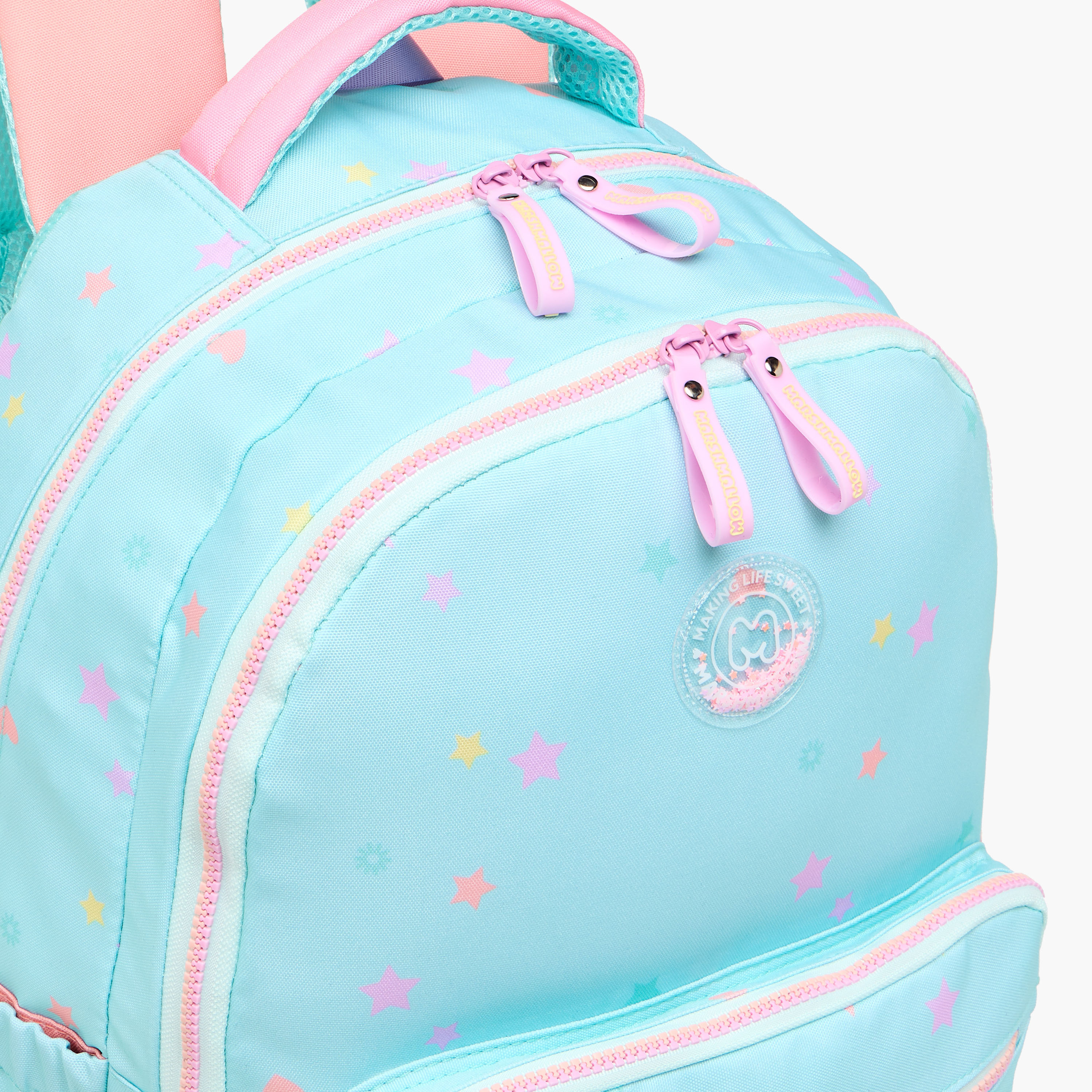 MARSHMALLOW All-Over Star Print Backpack with Adjustable Straps and Zip Closure - 33x43x16 cms-school-bagsandbackpacks-backpacks-image-9