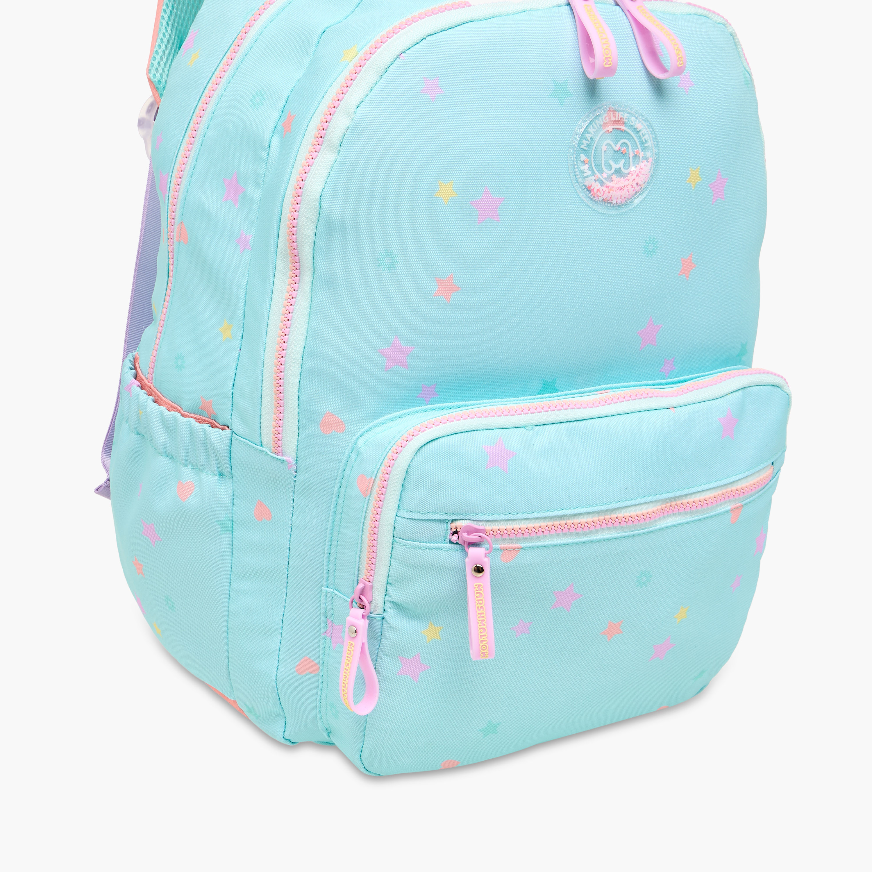 MARSHMALLOW All-Over Star Print Backpack with Adjustable Straps and Zip Closure - 33x43x16 cms-school-bagsandbackpacks-backpacks-image-10