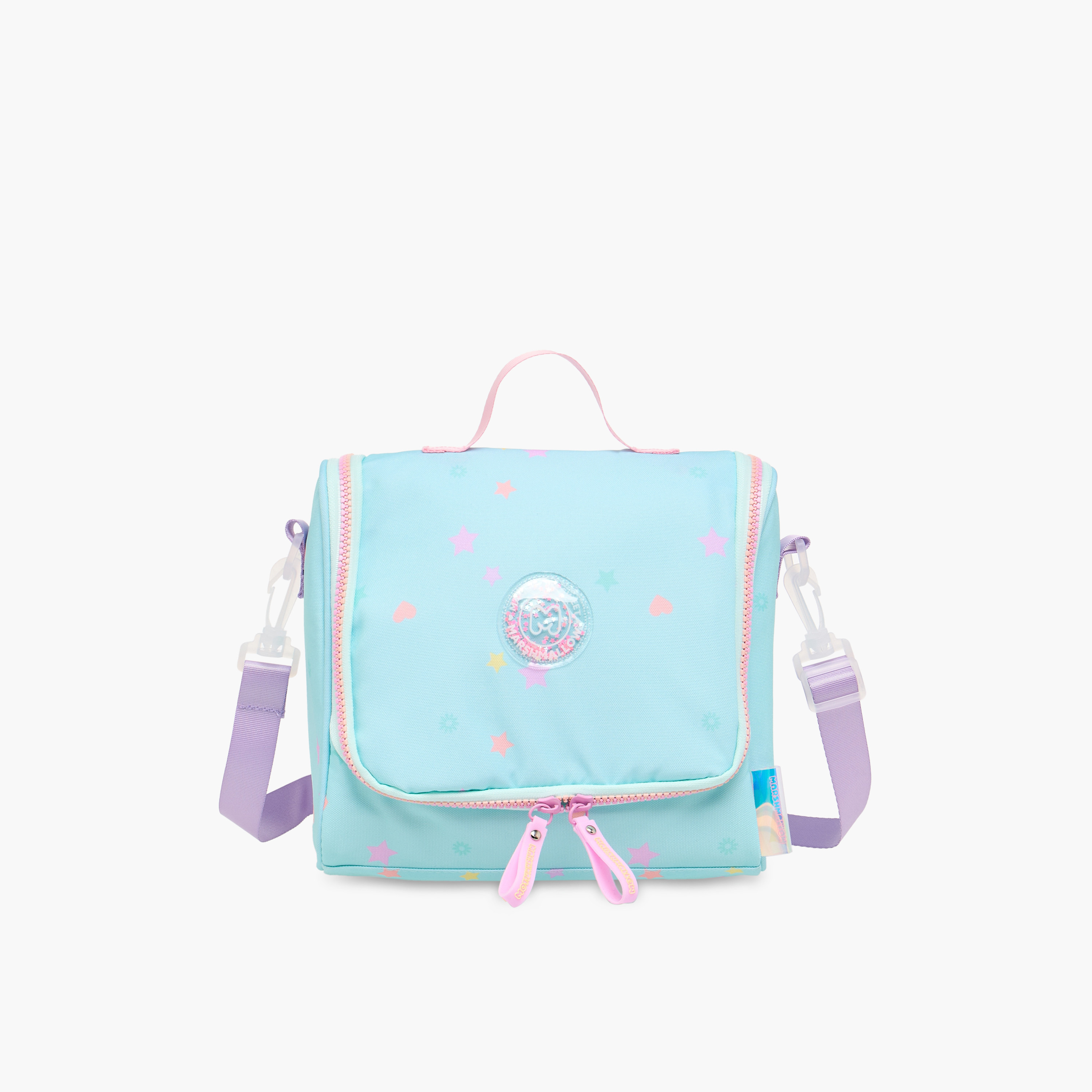 MARSHMALLOW Stardust Logo Applique Lunch Bag with Zip Closure-school-lunchessentials-lunchbags-image-1