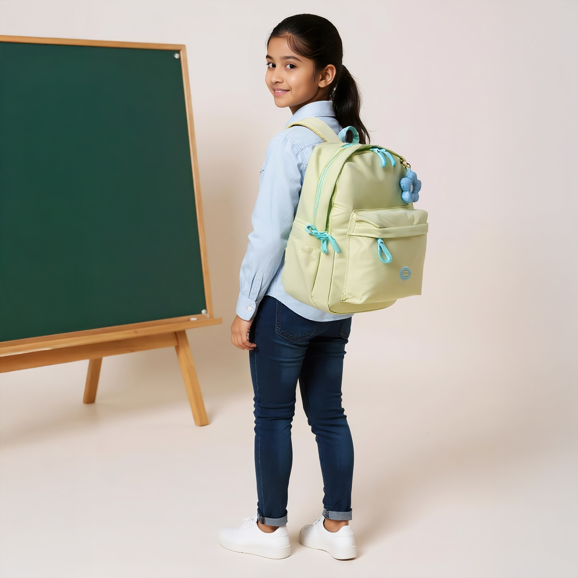 MARSHMALLOW Floral Detail Backpack with Adjustable Shoulder Straps - 33x43x16 cms-promo_LS20_OMN-image-2