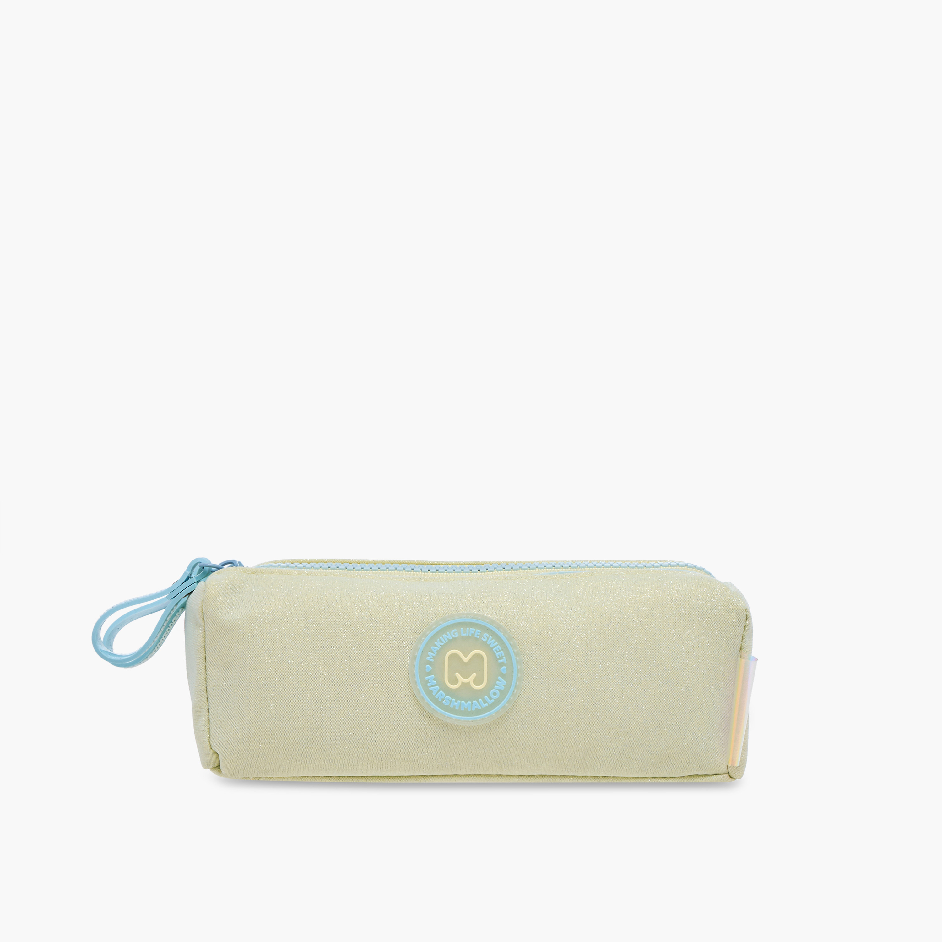 MARSHMALLOW Applique Detail Pencil Pouch with Zip Closure-school-stationery-pencilcases-image-1
