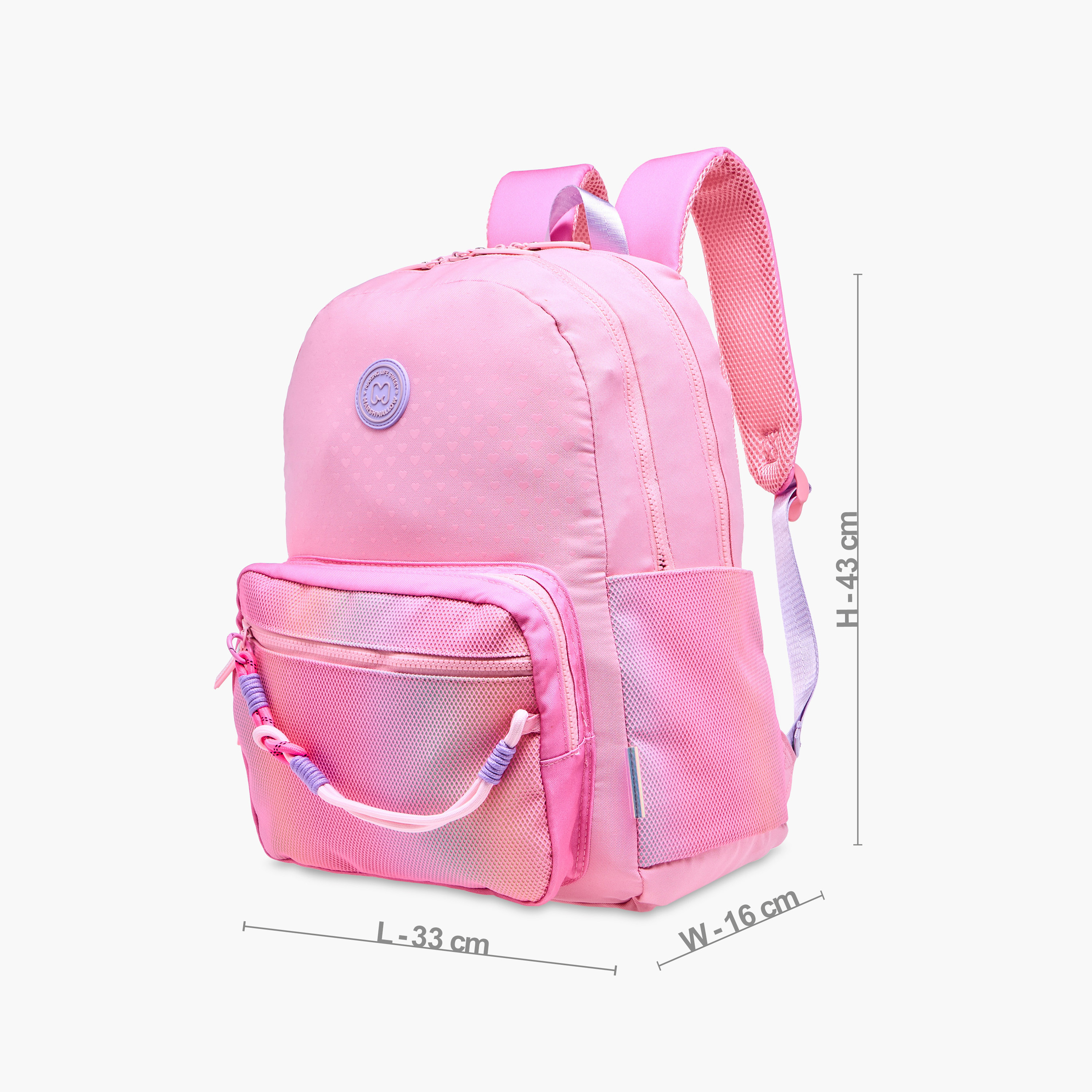 MARSHMALLOW Ombre Backpack with Adjustable Shoulder Straps and Zip Closure - 33x43x16 cm-promo_LS20_OMN-image-4