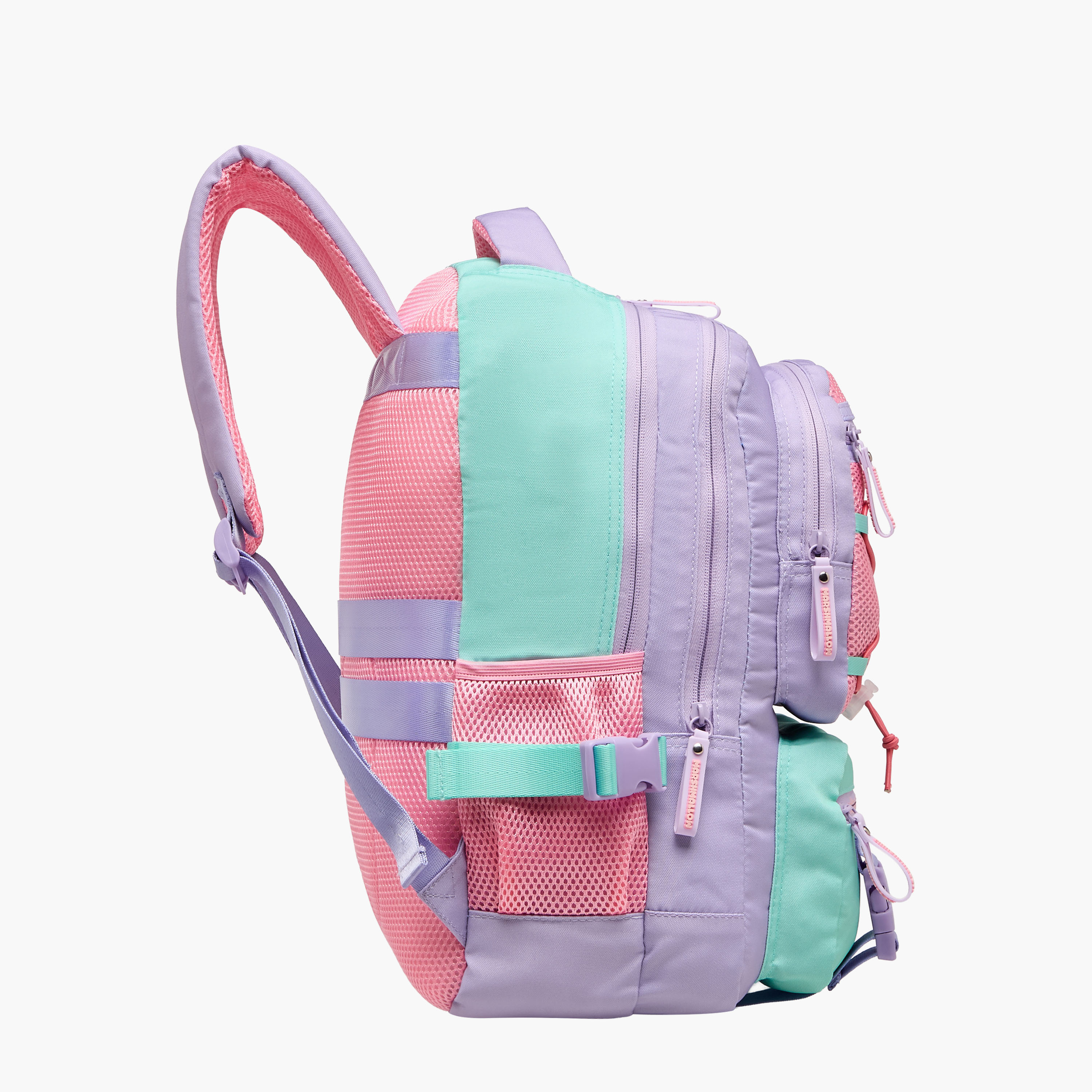 MARSHMALLOW Colourblock Backpack with Adjustable Shoulder Straps and Zip Closure - 33x43x16 cms-school-bagsandbackpacks-backpacks-image-3