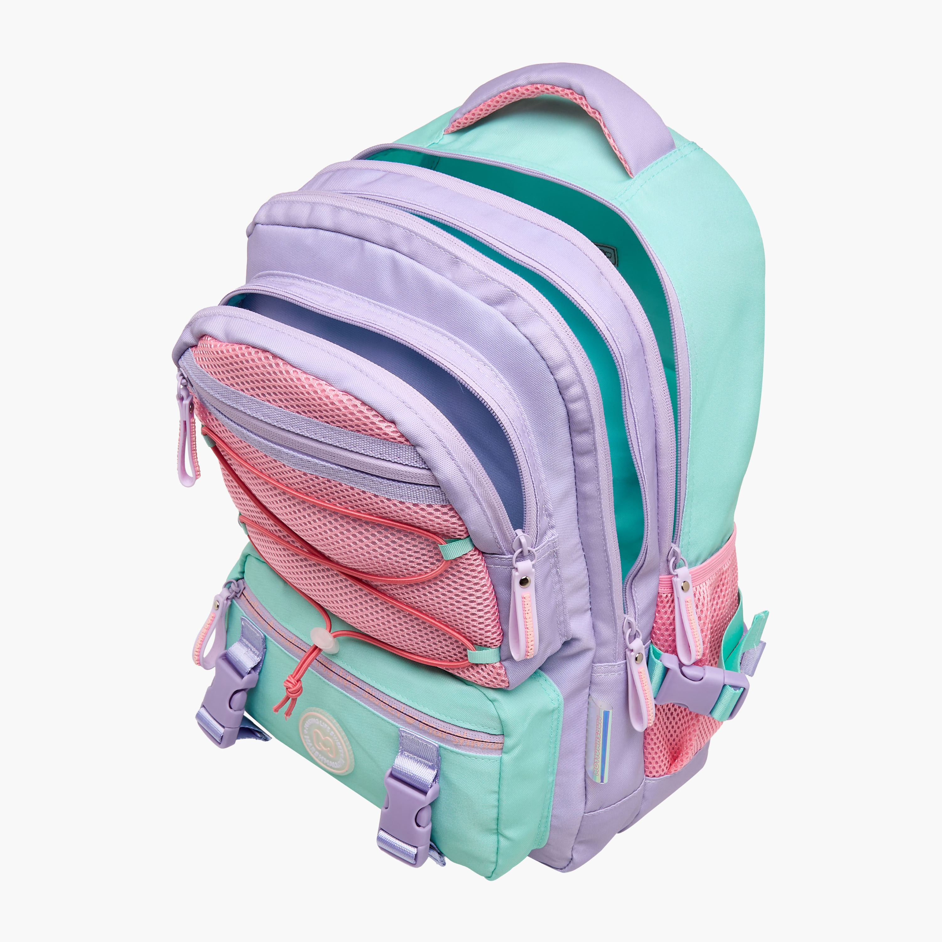 MARSHMALLOW Colourblock Backpack with Adjustable Shoulder Straps and Zip Closure - 33x43x16 cms-school-bagsandbackpacks-backpacks-image-6